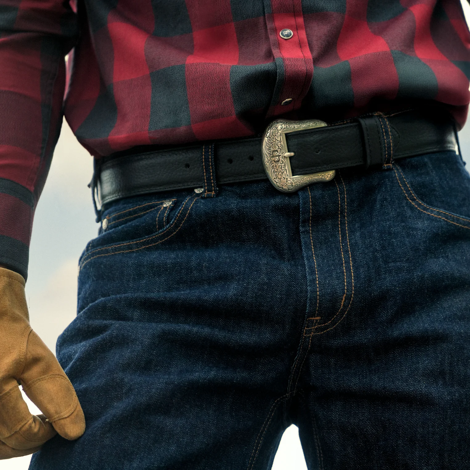 Bison Leather Concho Belt - Image 2