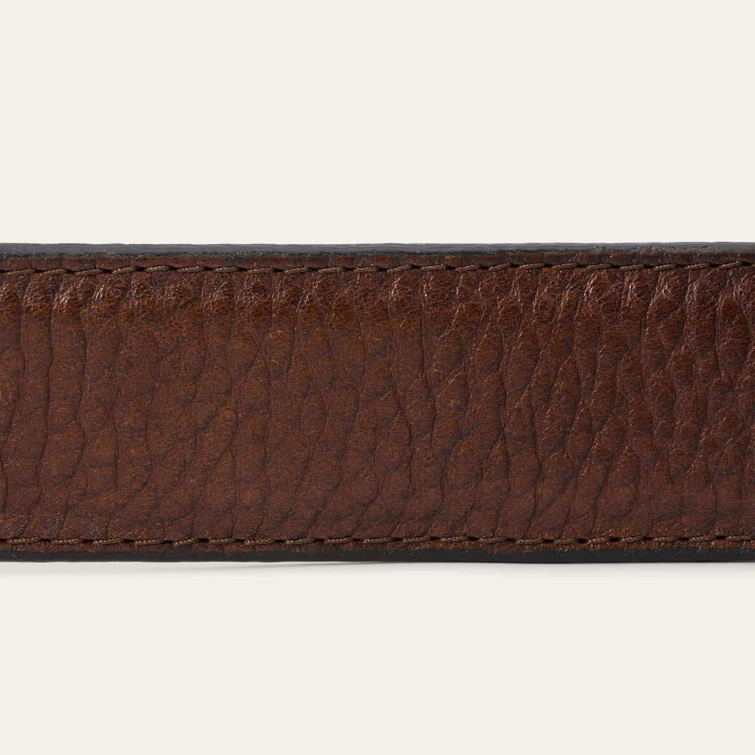 Bison Leather Tooled Tab Belt - Image 7