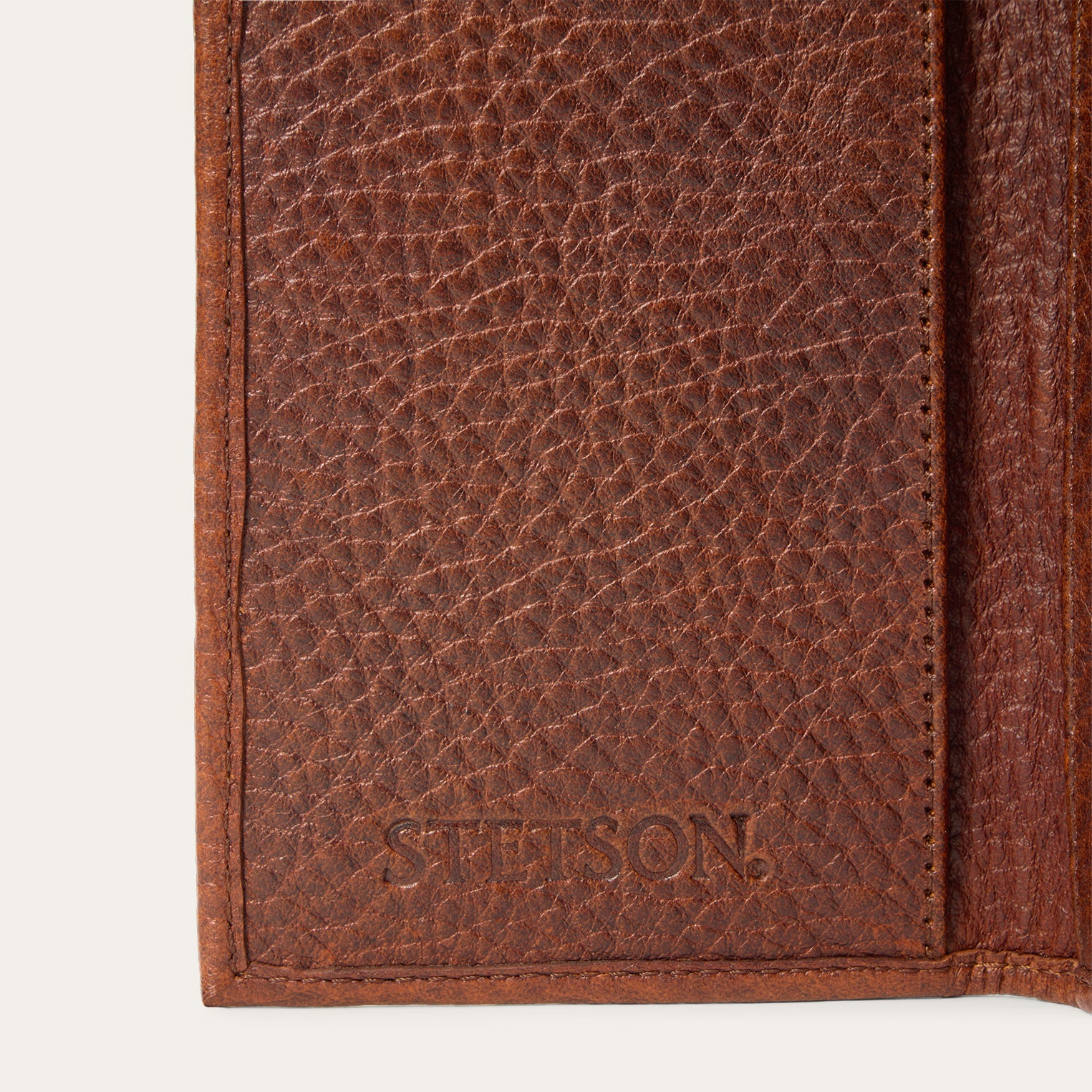 Bison Leather Stetson Rivet Checkbook Wallet - Image 5