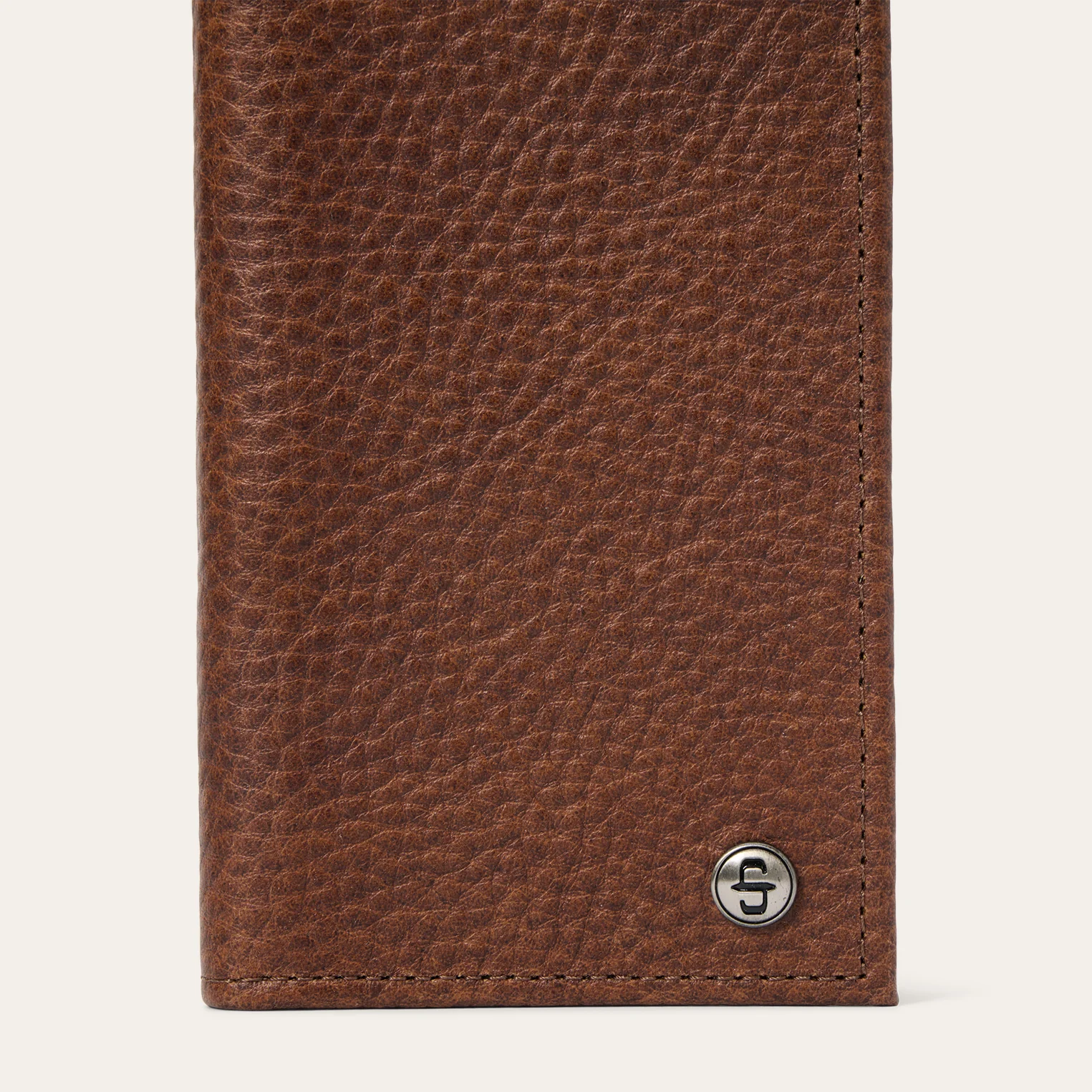 Bison Leather Stetson Rivet Checkbook Wallet - Image 6