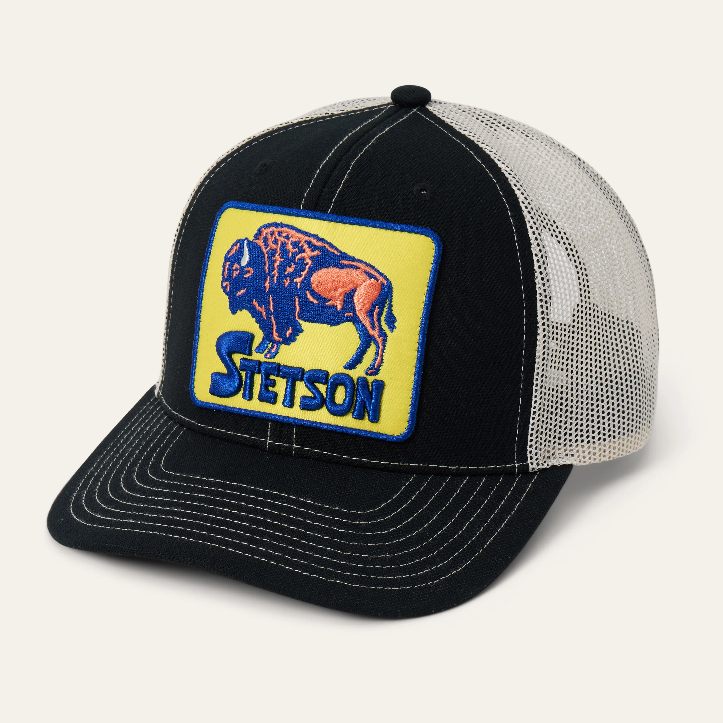Bison Patch High Crown Trucker Hat - Image 2