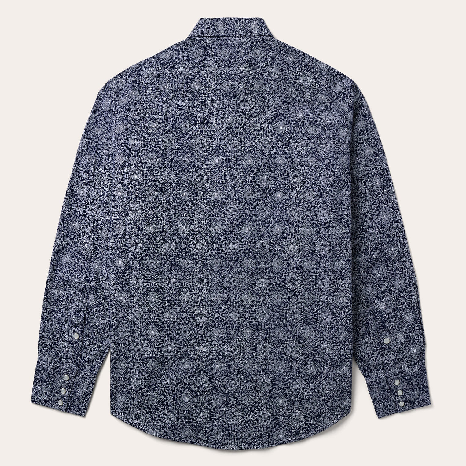 Blue Medallion Print Western Shirt - Image 2