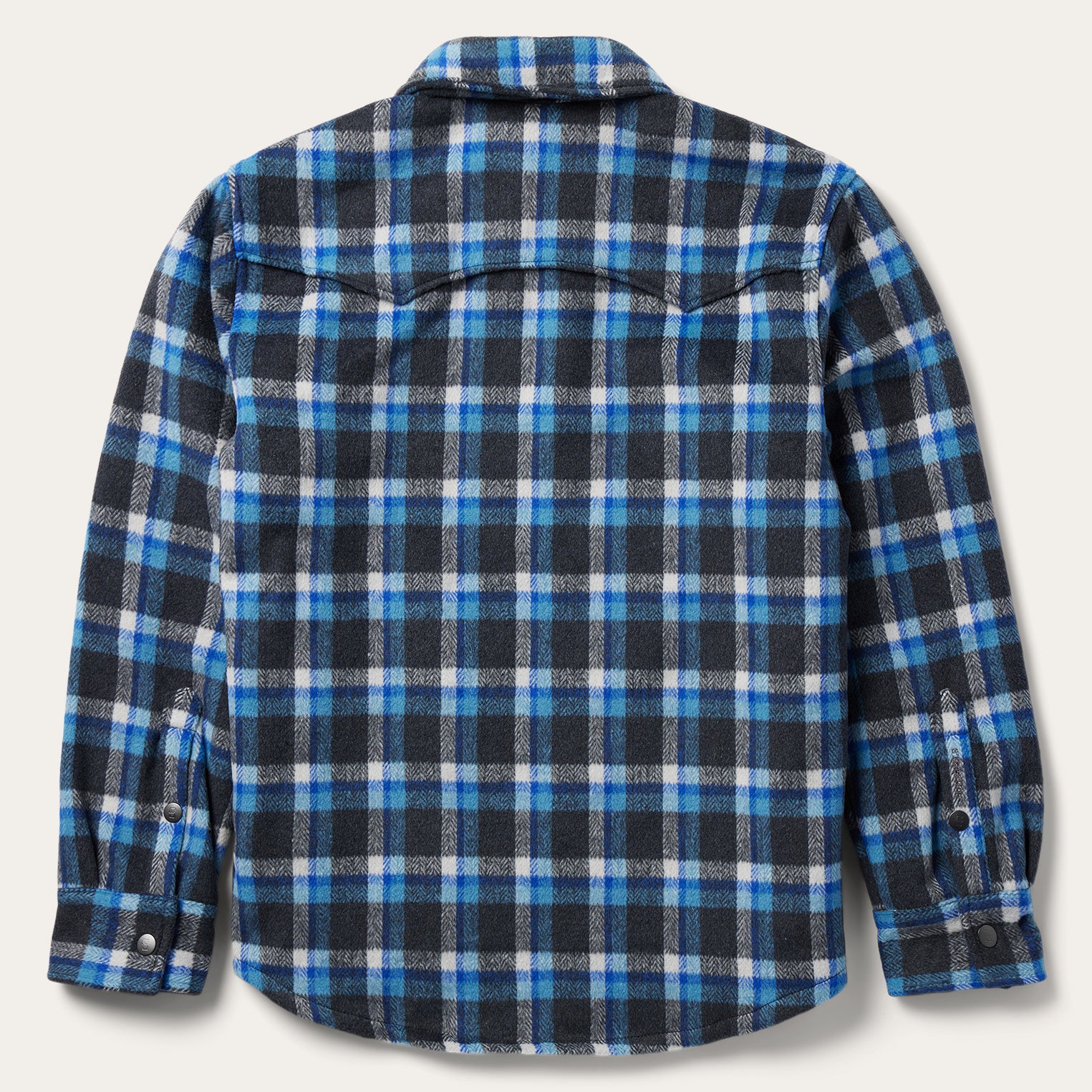 Blue Plaid Quilted Shirt Jacket - Image 2