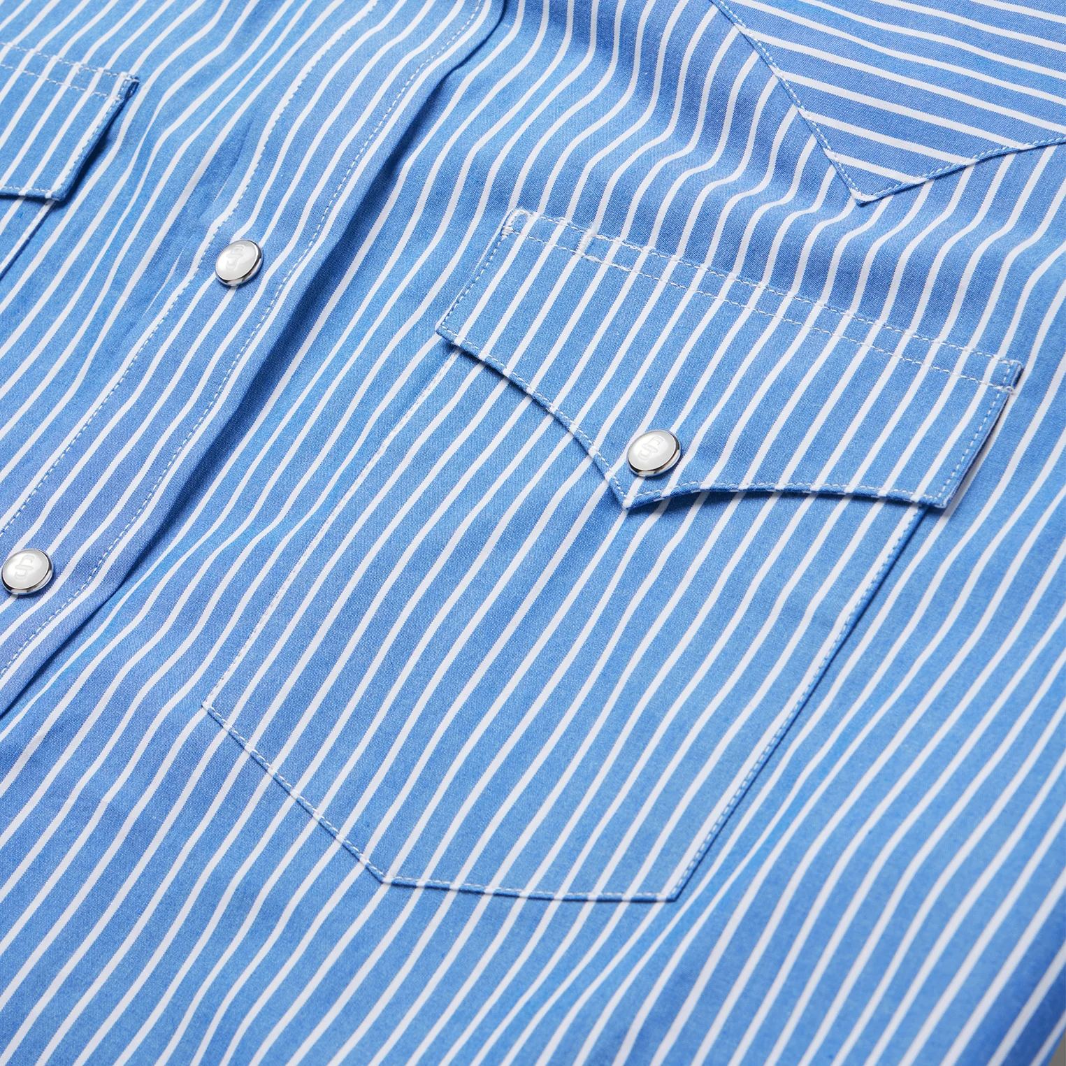 Blue Western Stripe Shirt - Image 4