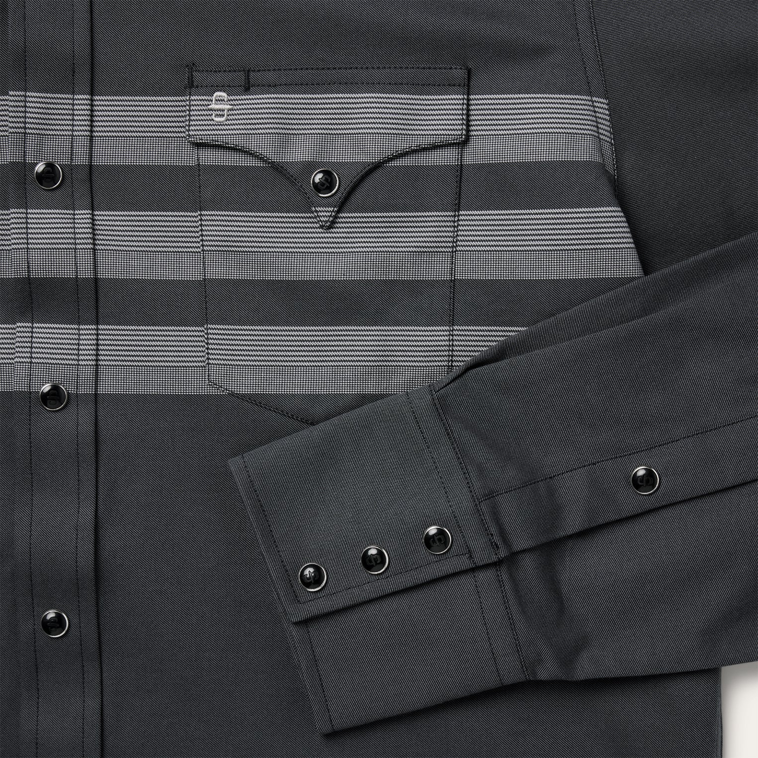 Border Stripe Twill Western Shirt - Image 5