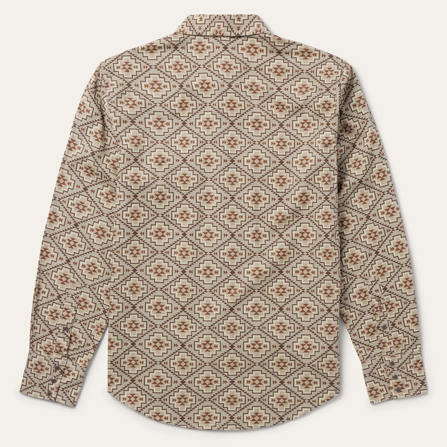 Brown Aztec Poplin Western Shirt - Image 2