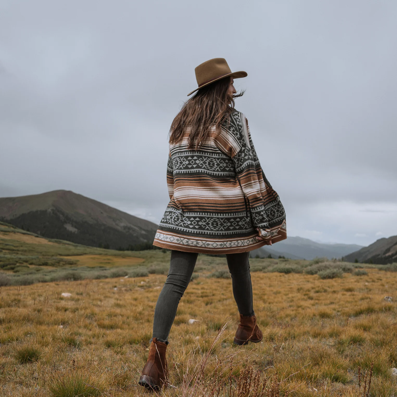 Brown Serape Belted Cardigan - Image 4