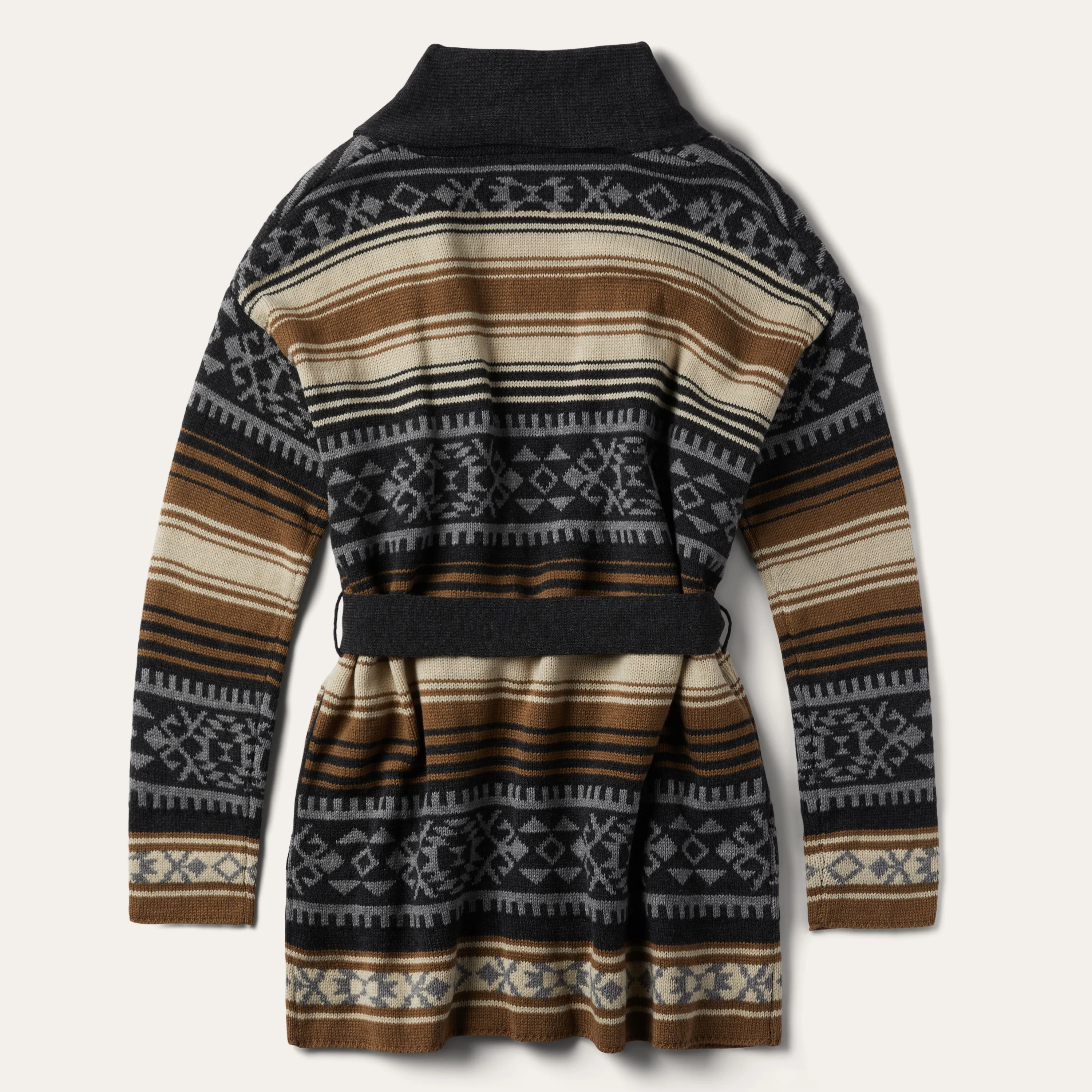Brown Serape Belted Cardigan - Image 5