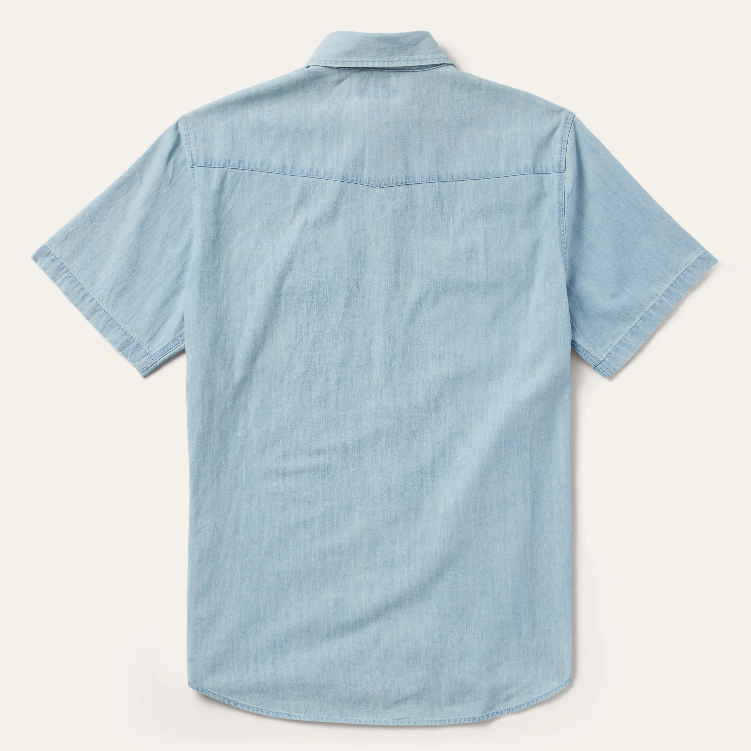 Chambray Oxford Short Sleeve Western Shirt - Image 4