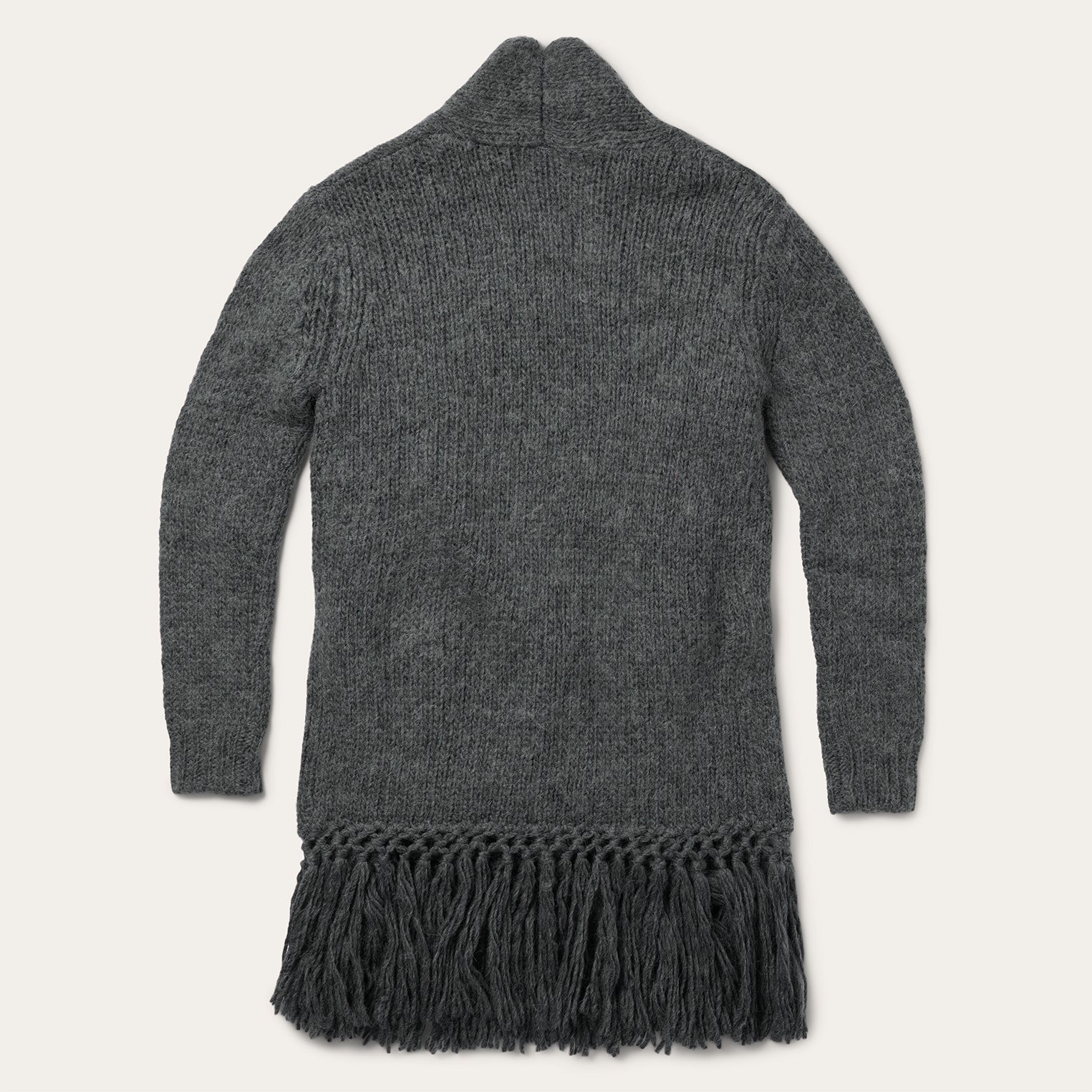 Charcoal Fringed Cardigan - Image 3