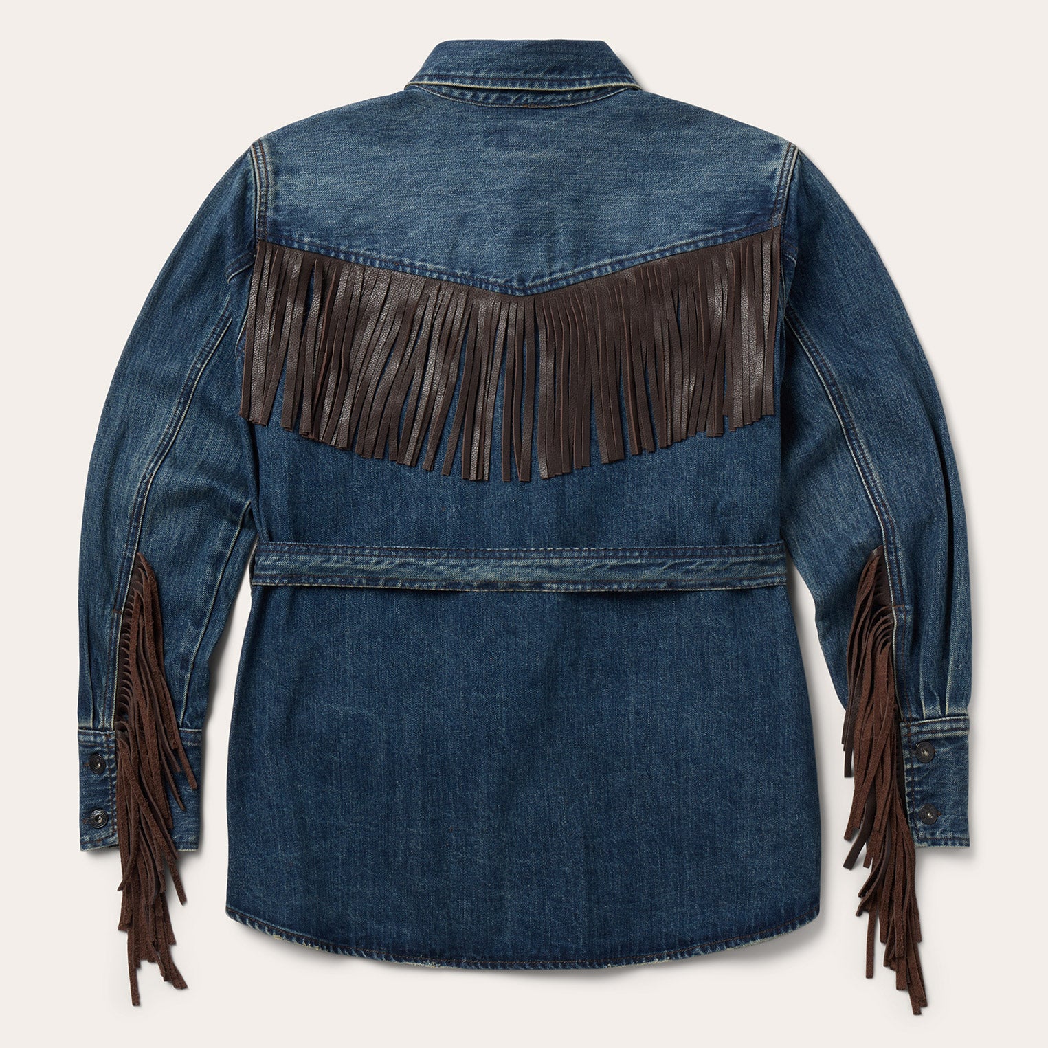Dark Denim Fringe Jacket - Image 3