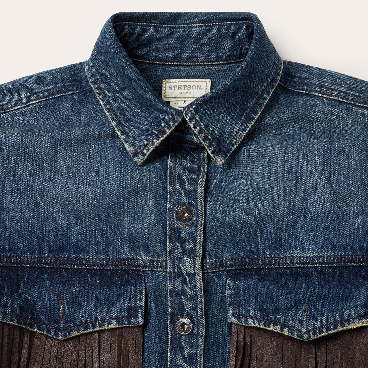 Dark Denim Fringe Jacket - Image 4