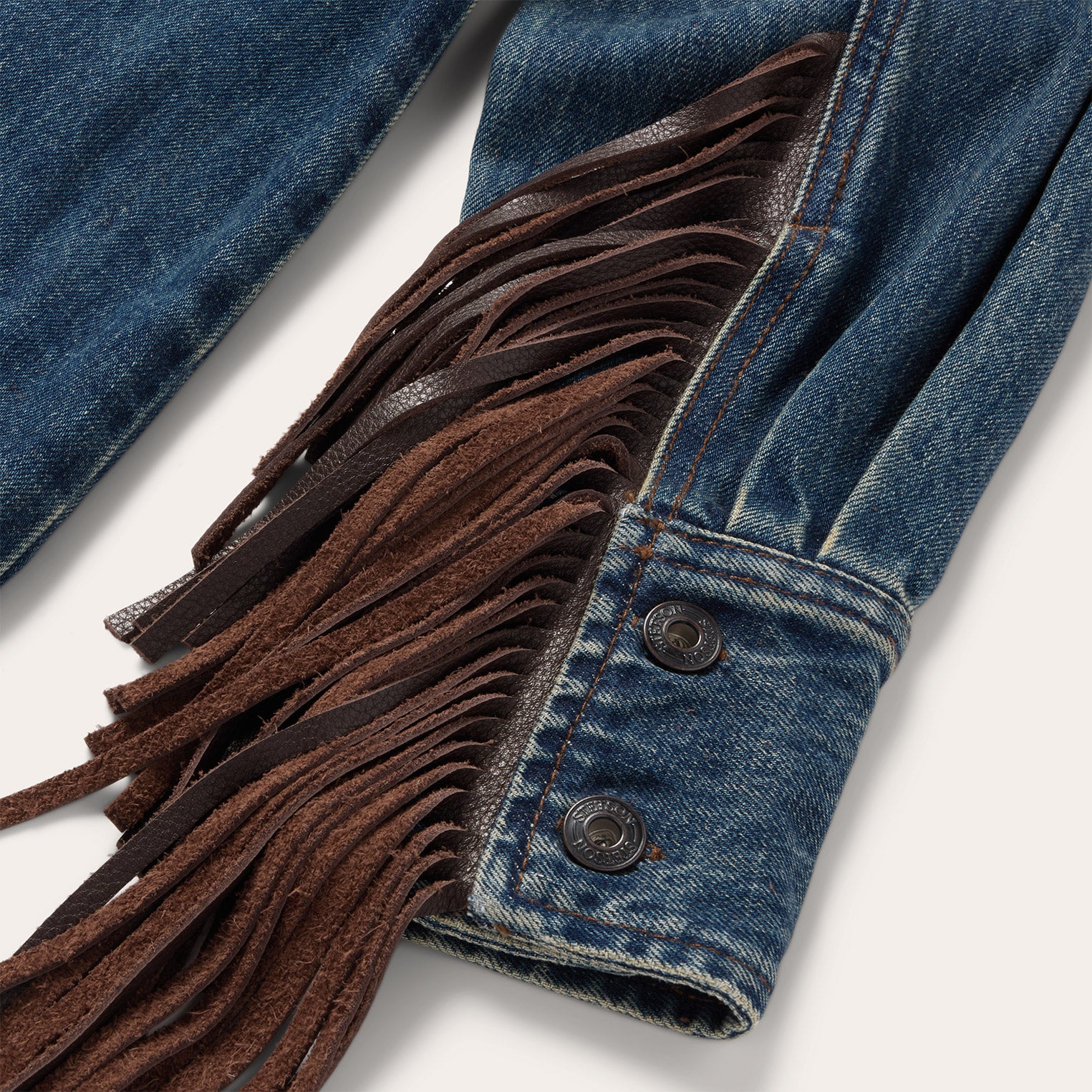 Dark Denim Fringe Jacket - Image 5