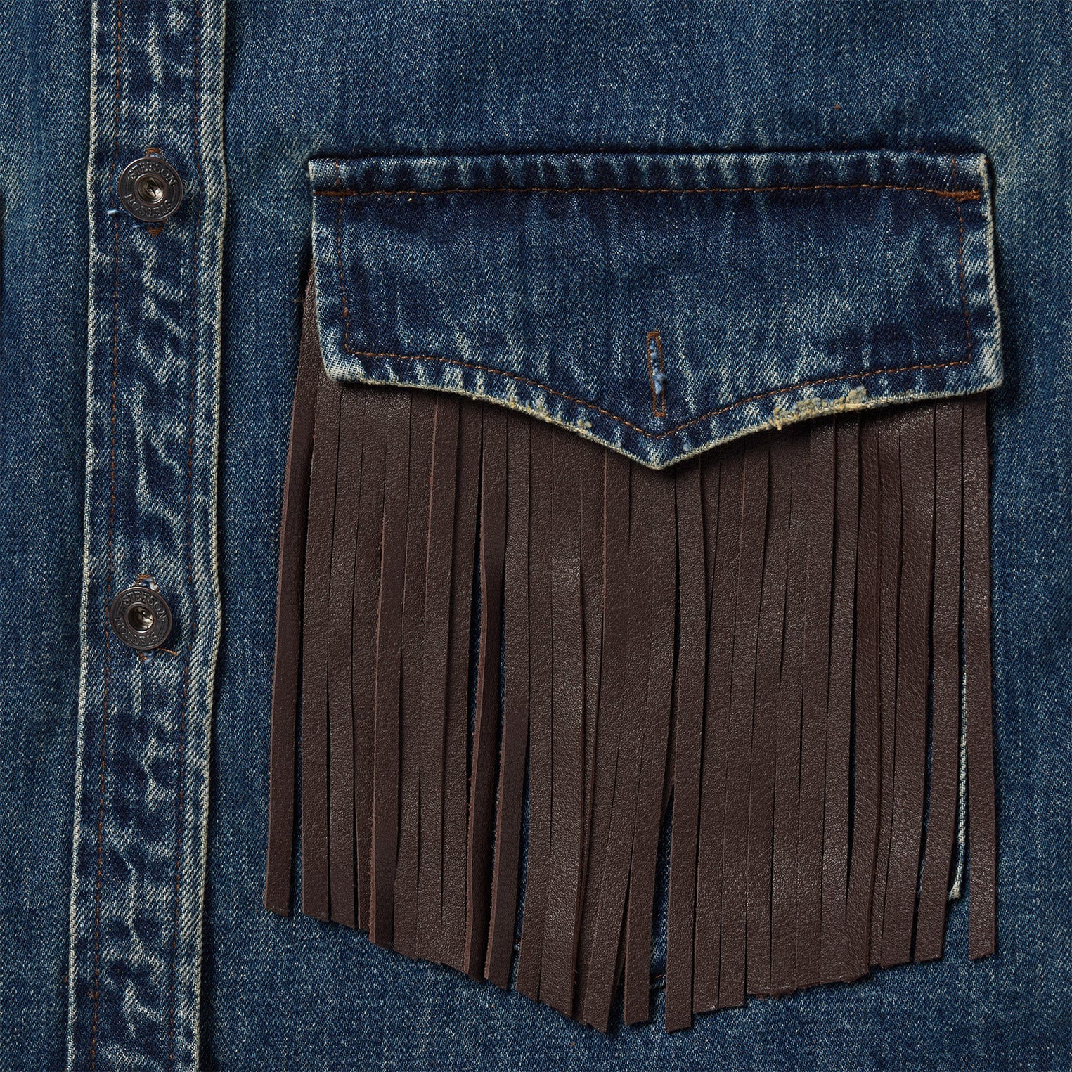 Dark Denim Fringe Jacket - Image 6