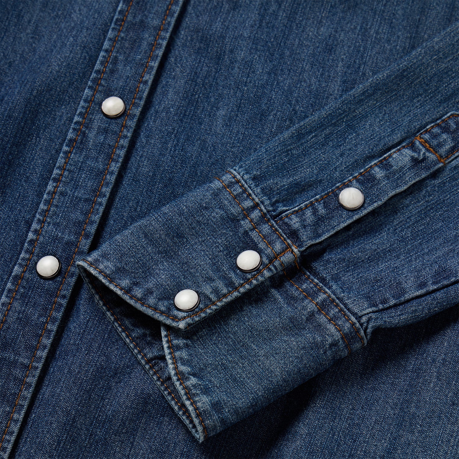 Dark Denim Snap Western Shirt - Image 5