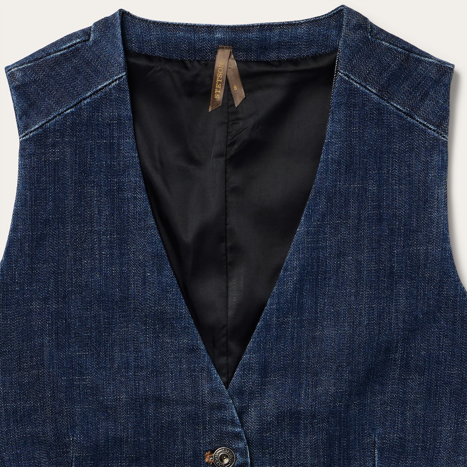 Dark Wash Stretch Denim Vest - Image 3