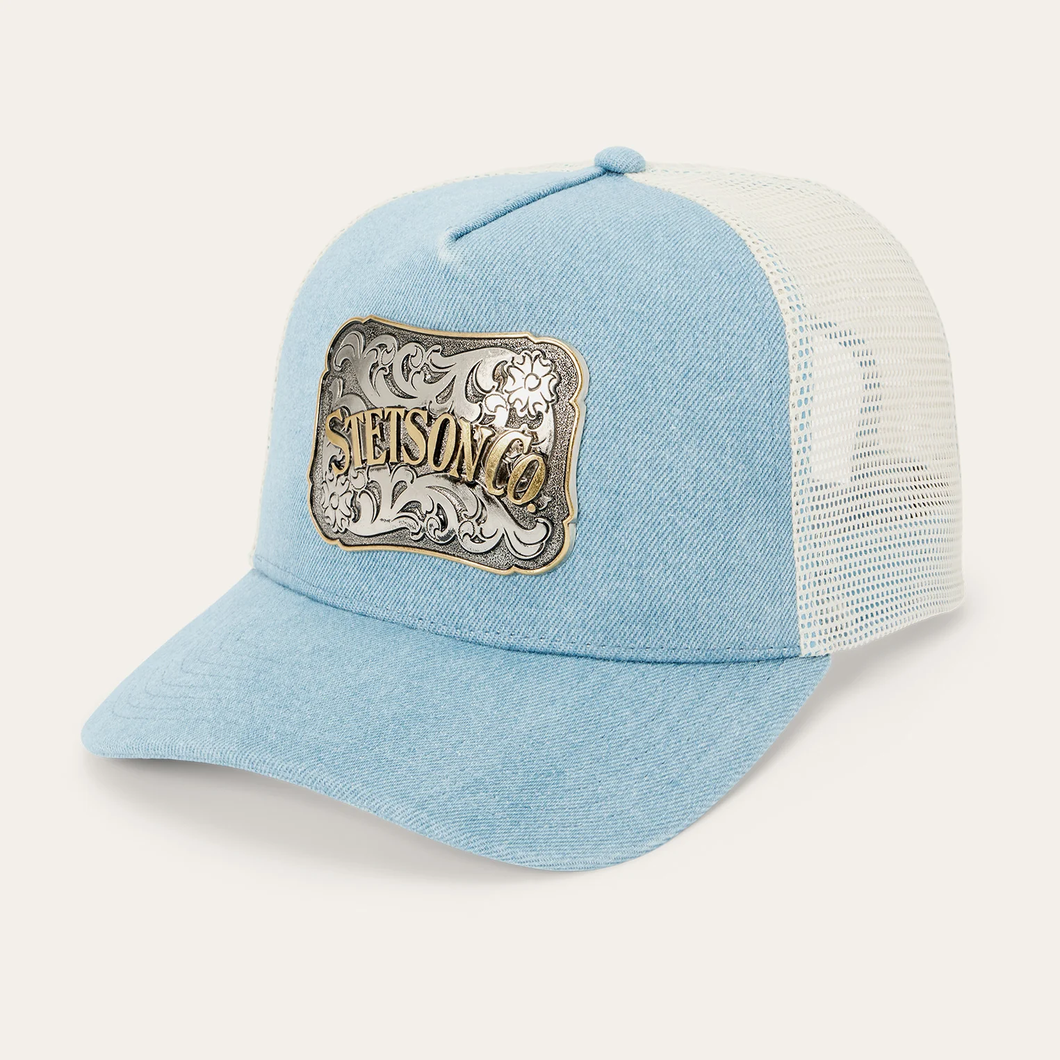 Denim Plaque Trucker Hat - Image 2