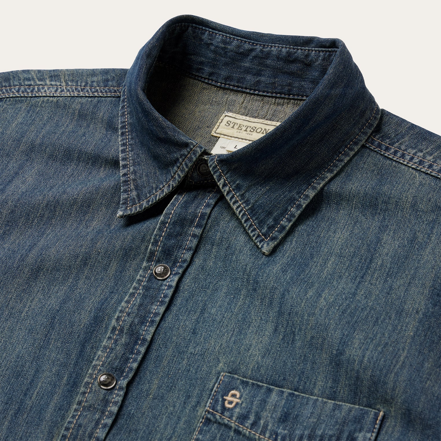 Dark Denim Western Shirt - Image 4