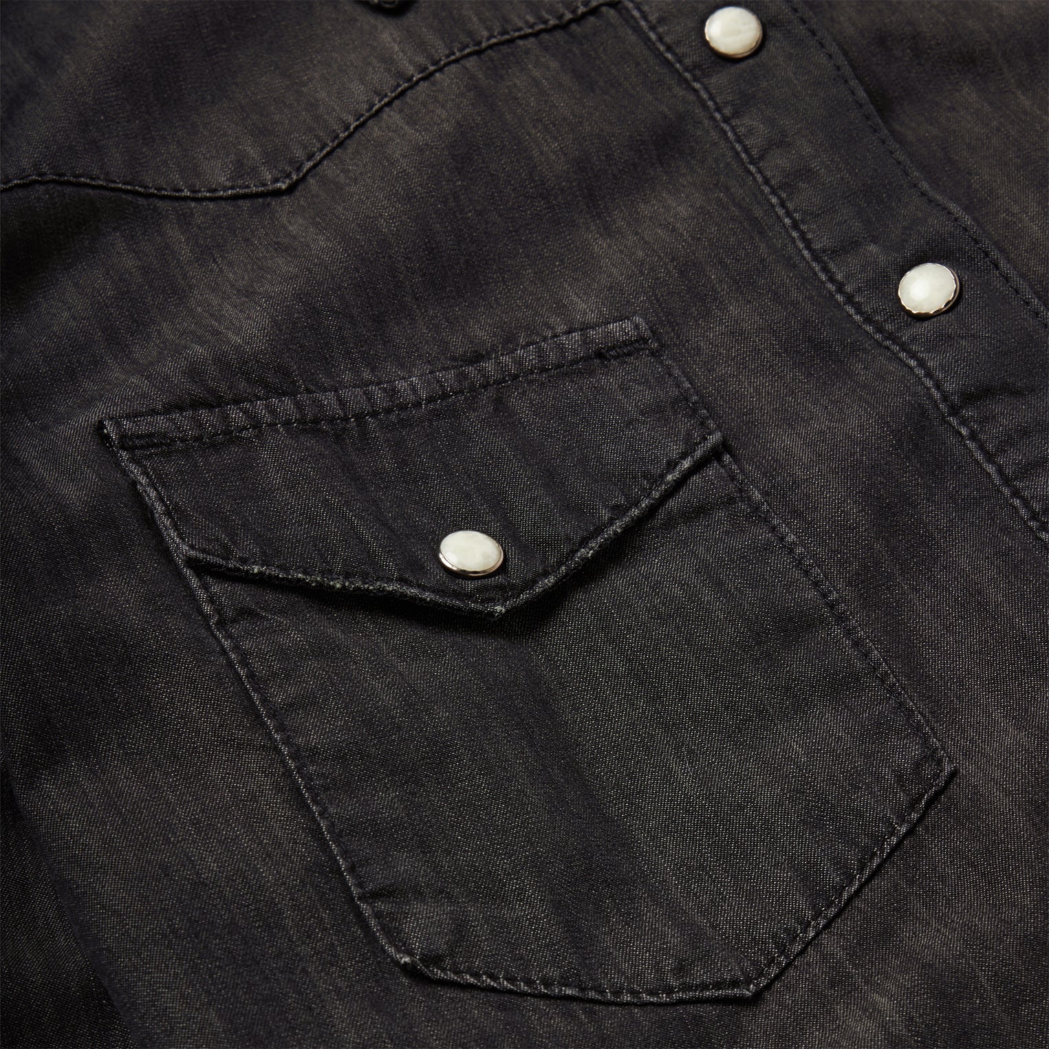 Embroidered Black Denim Shirt - Image 4