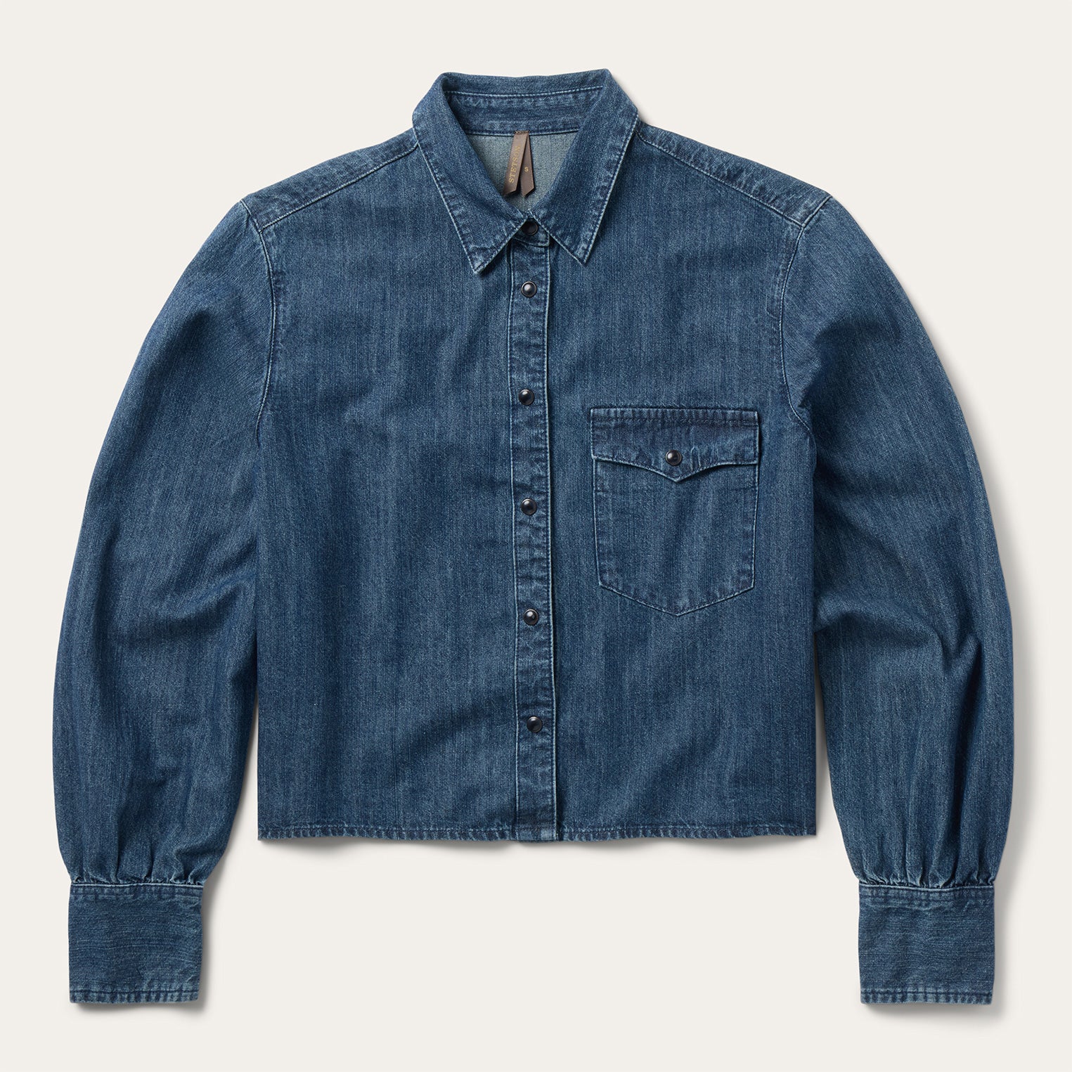 Embroidered Denim Crop Top - Image 4