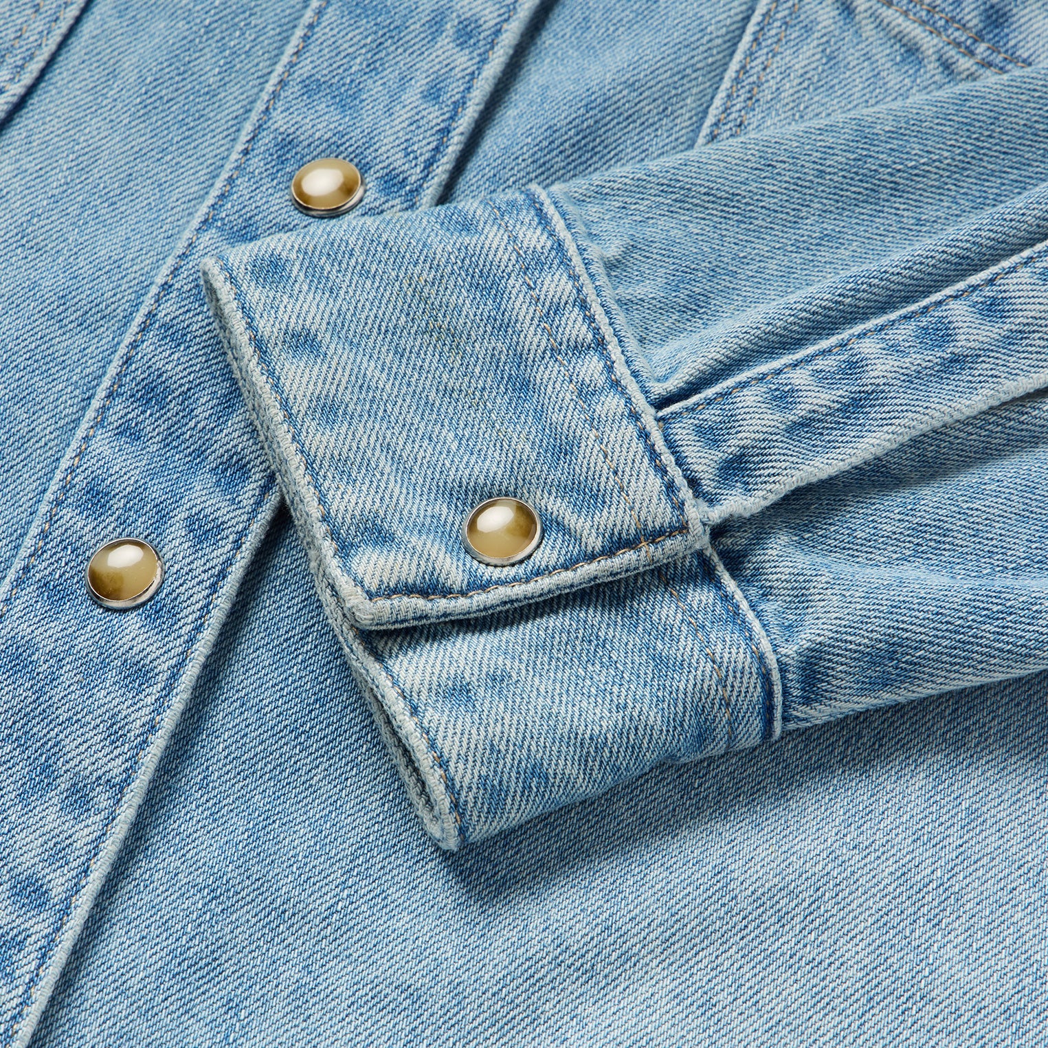 Embroidered Denim Cropped Shirt - Image 5