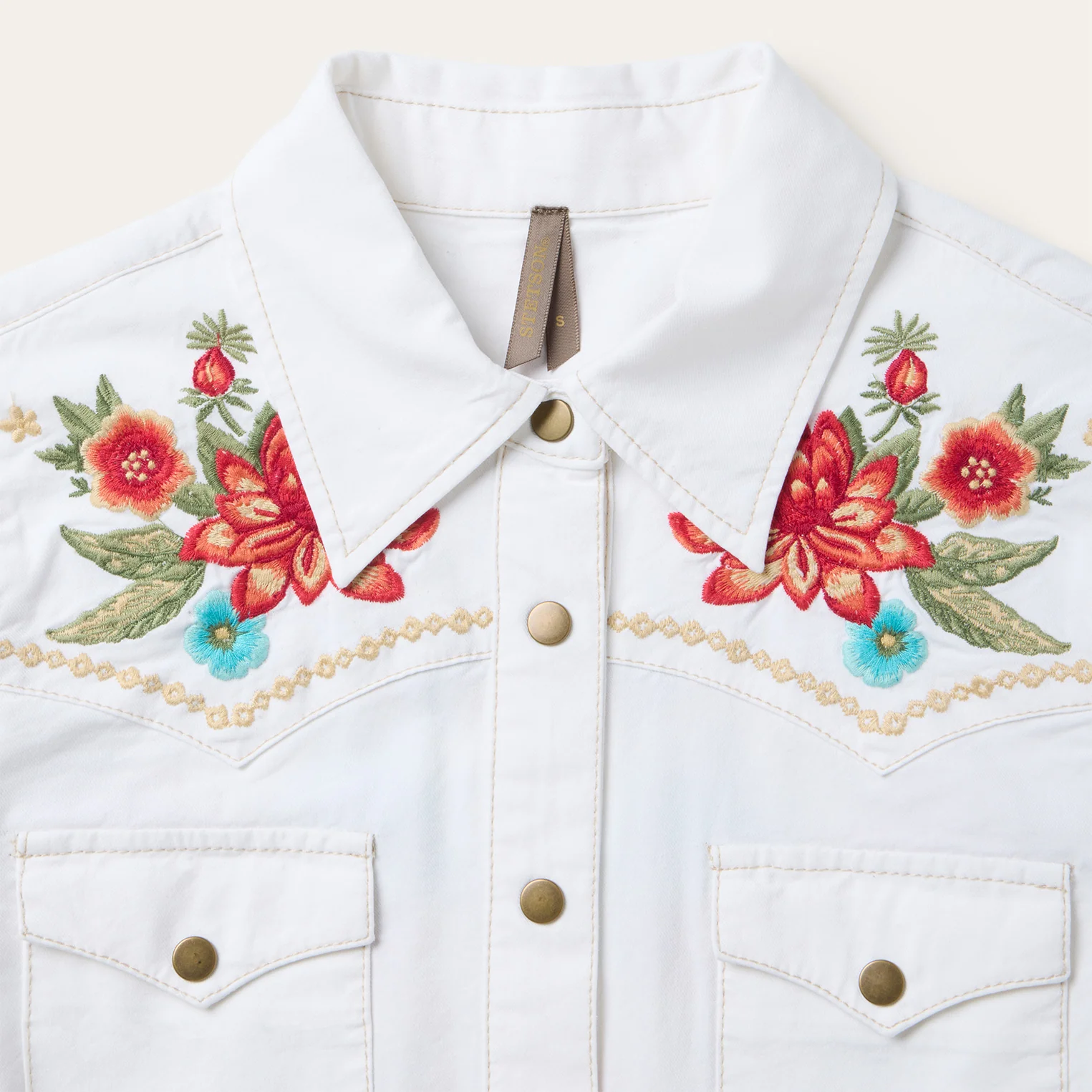 Embroidered Denim Dress - Image 3
