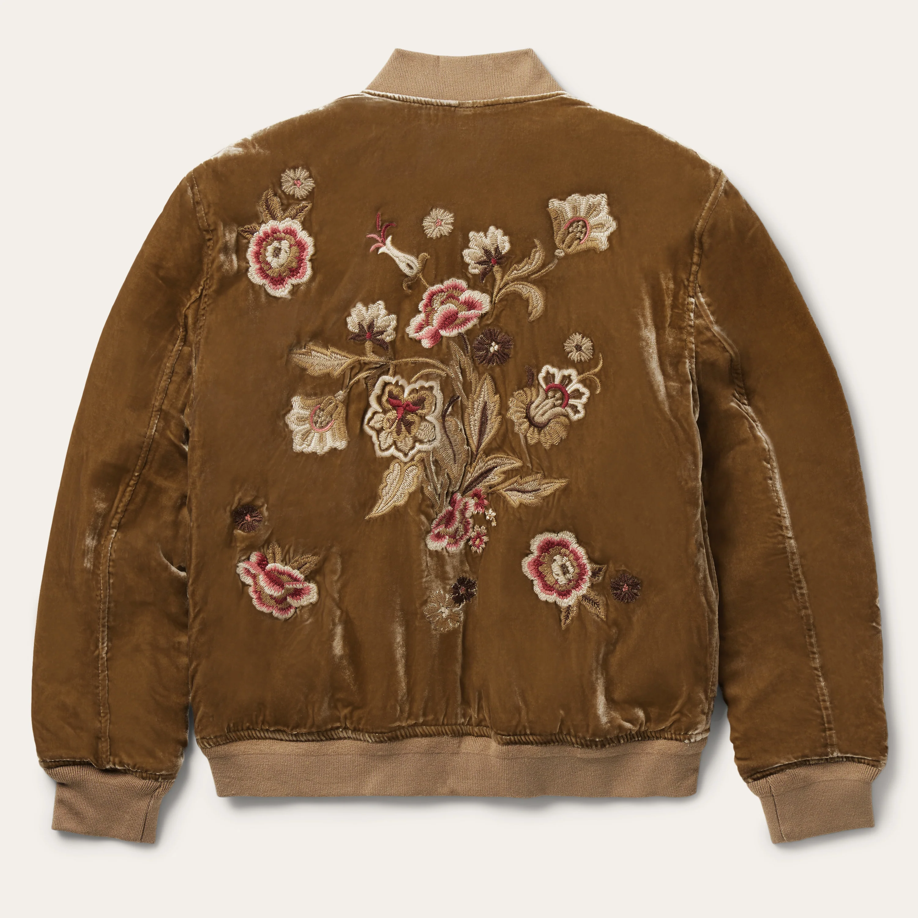 Embroidered Velvet Bomber Jacket - Image 2