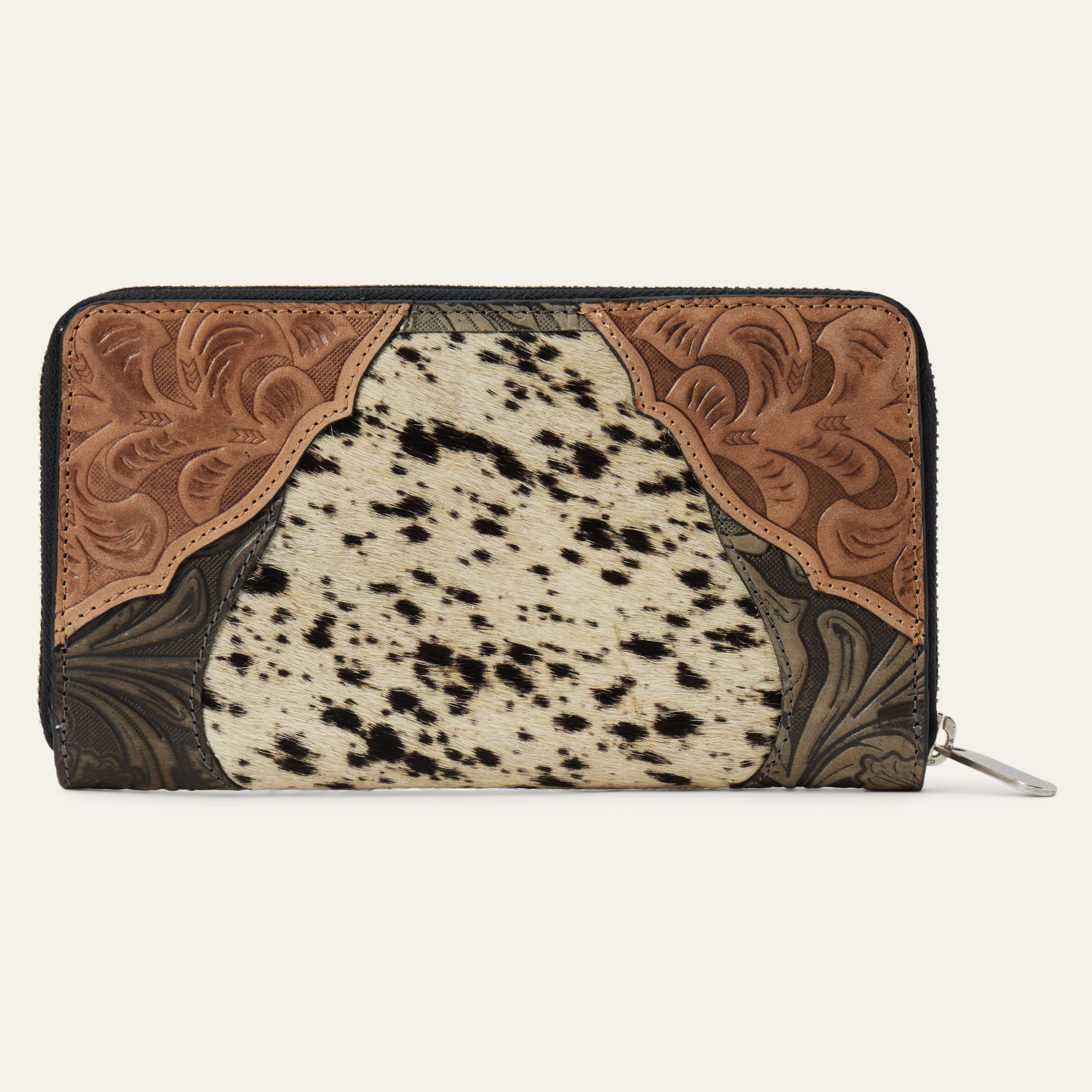 Hair-On-Hide Tooled Zip Wallet - Image 2