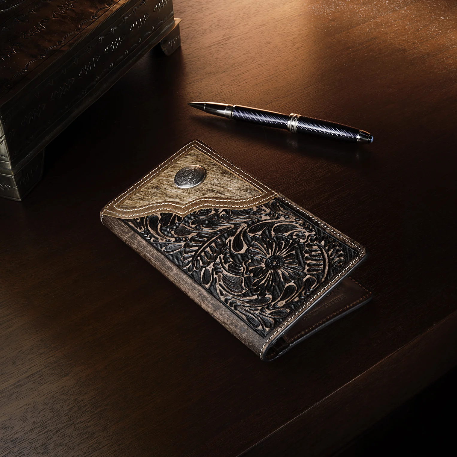 Hair-On-Hide Concho Checkbook - Image 5