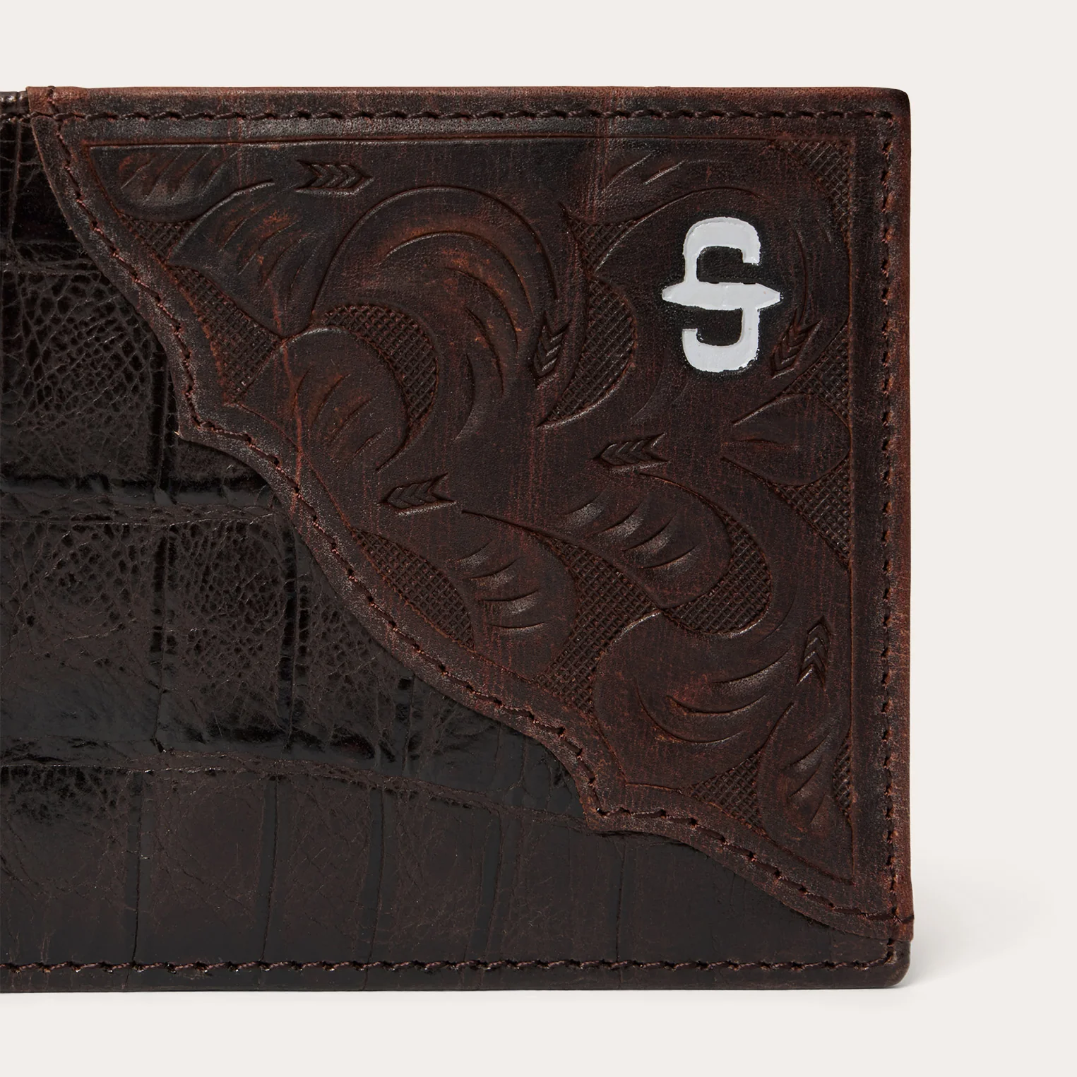 Tooled Embossed Croco Bi-Fold Wallet - Image 6
