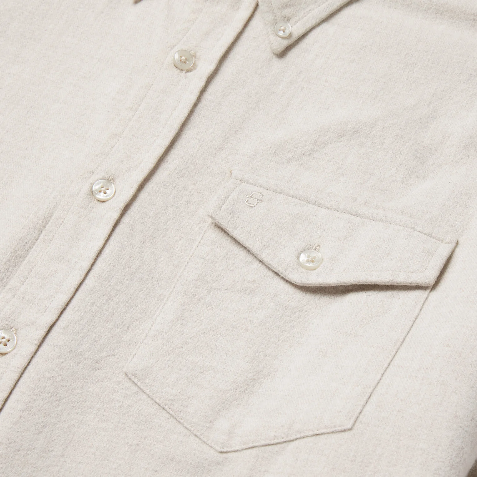 Heathered Flannel Button-Down Shirt - Image 6