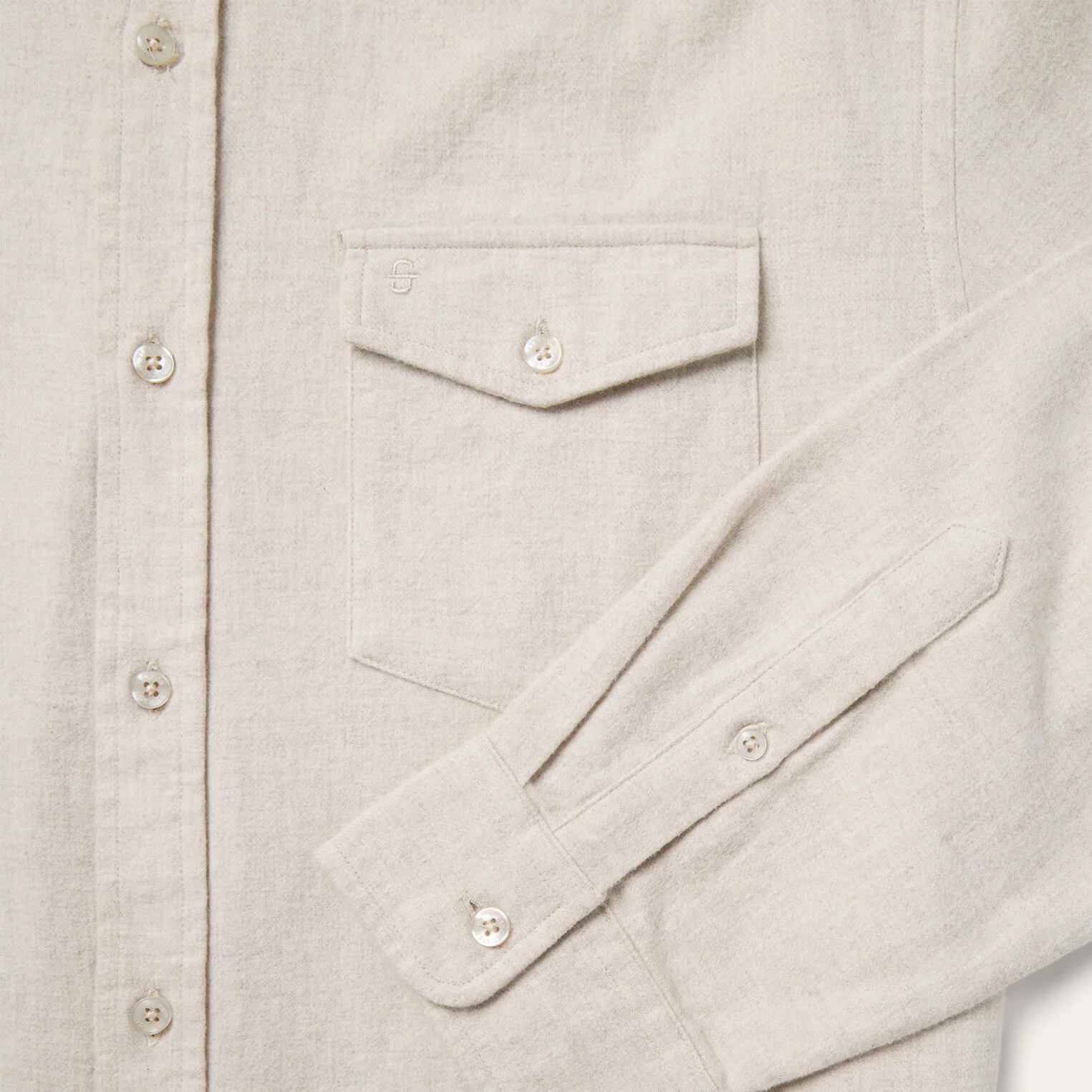 Heathered Flannel Button-Down Shirt - Image 7