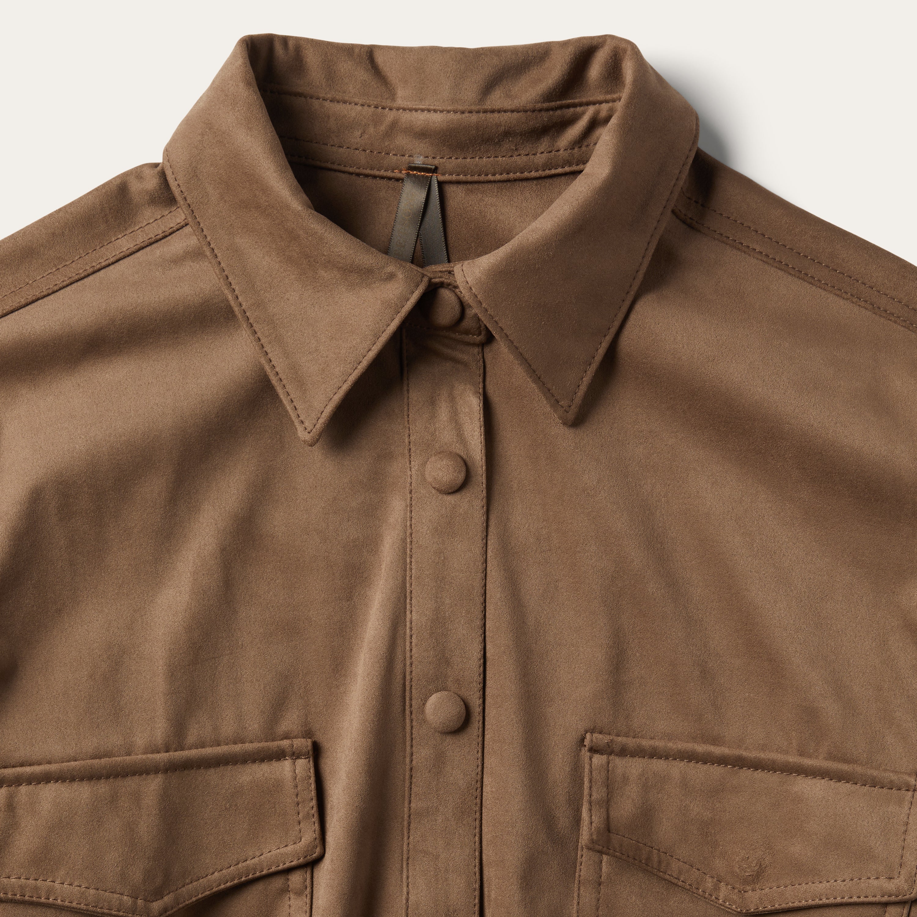 Khaki Suede Western Shirt - Image 3