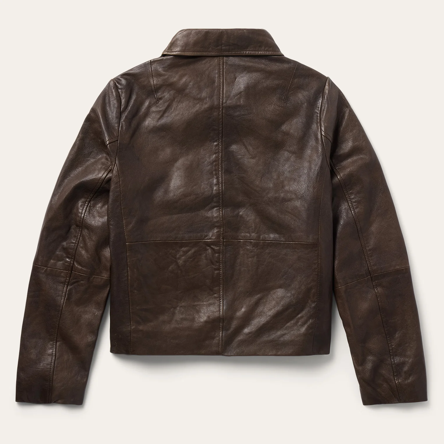 Lamb Leather Cropped Jacket - Image 2