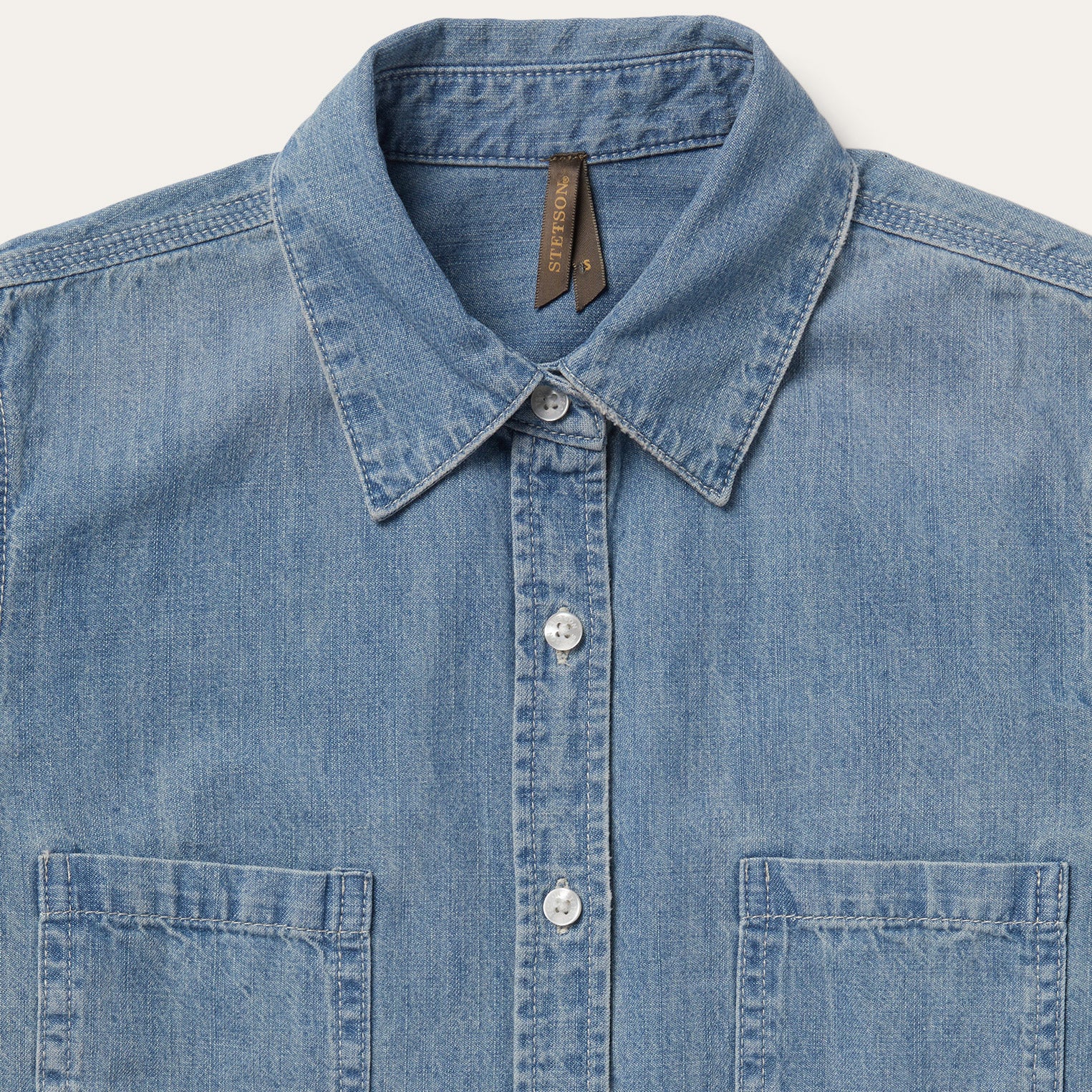 Long-Sleeved Denim Shirt - Image 4