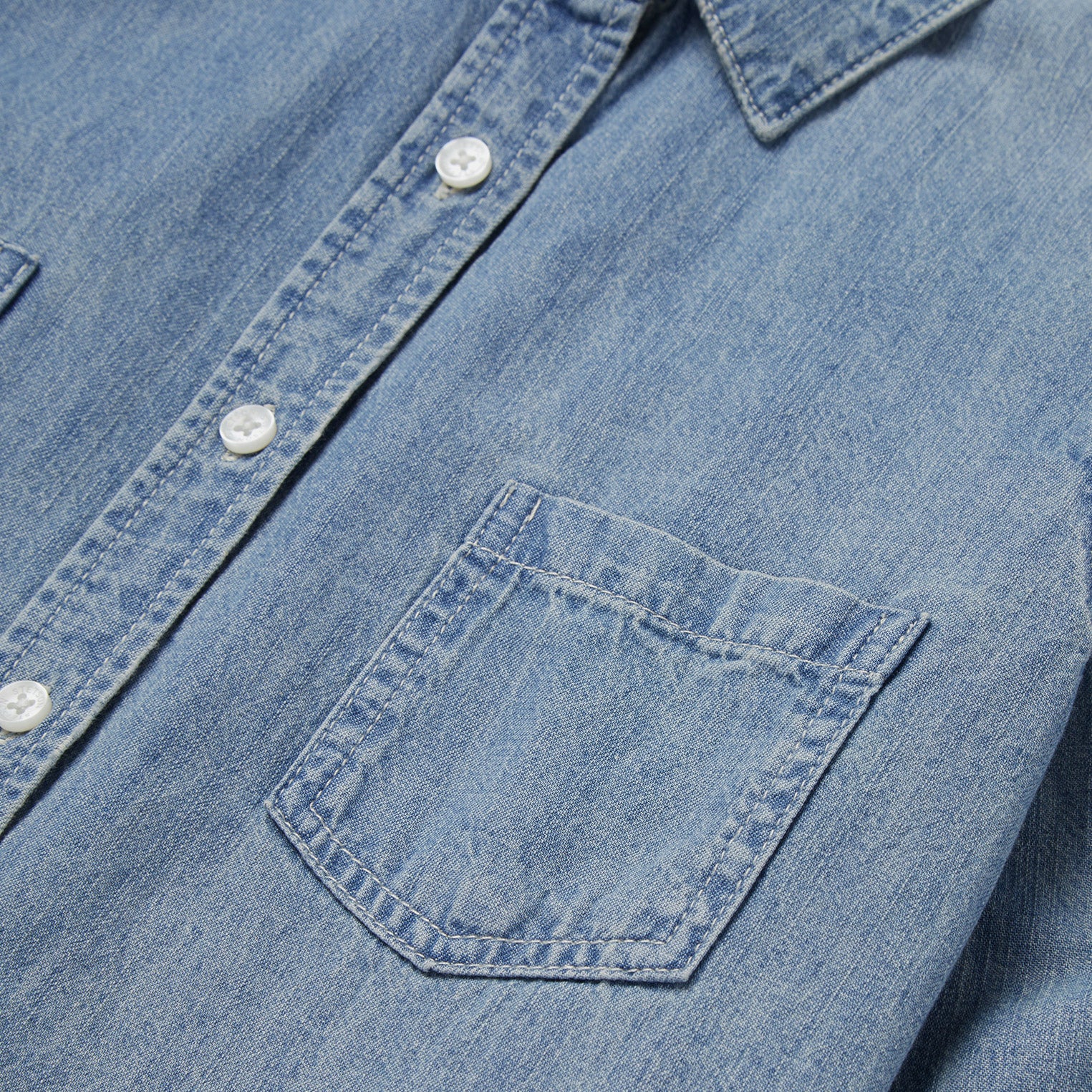 Long-Sleeved Denim Shirt - Image 5