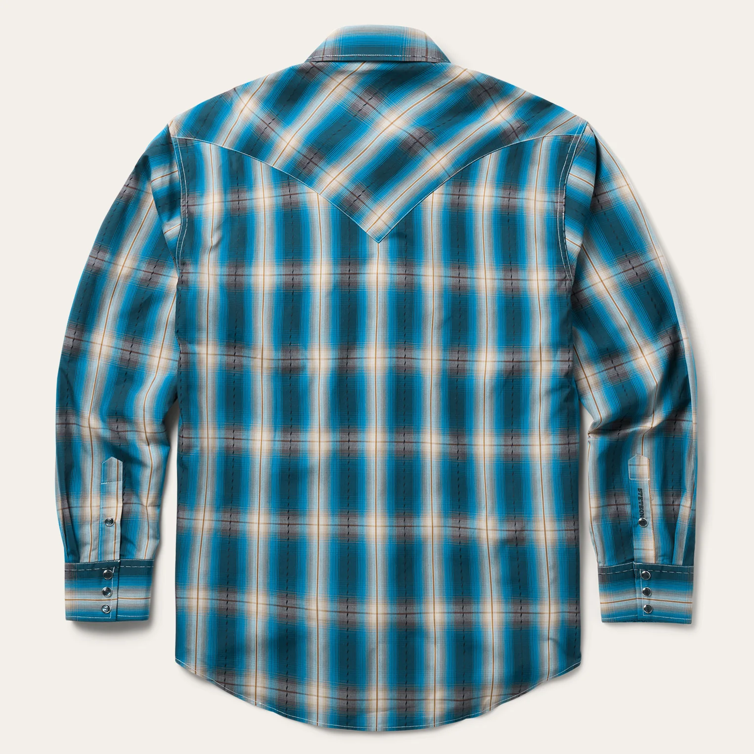 Marine Ombre Plaid Western Shirt - Image 2