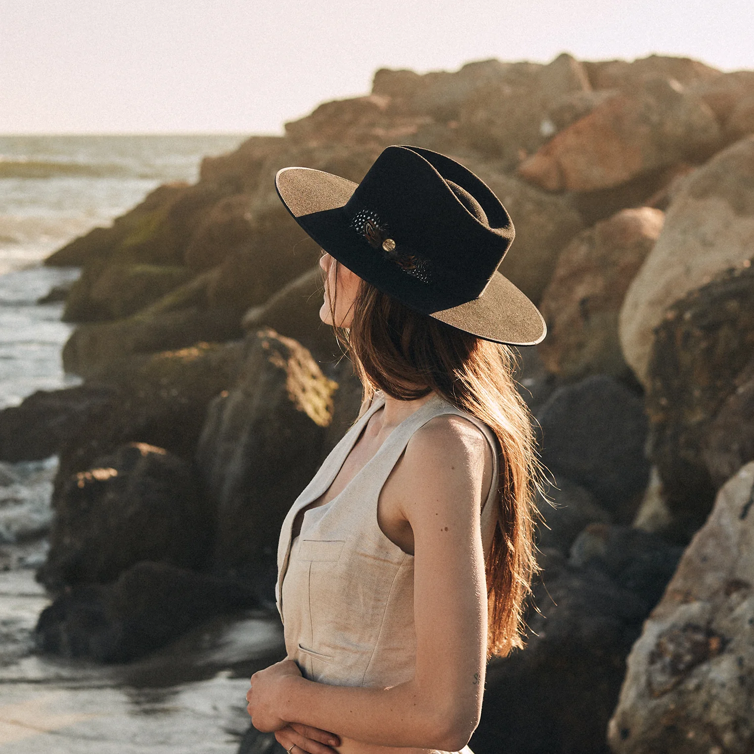 Midtown Wide Flat Brim Hat - Image 3