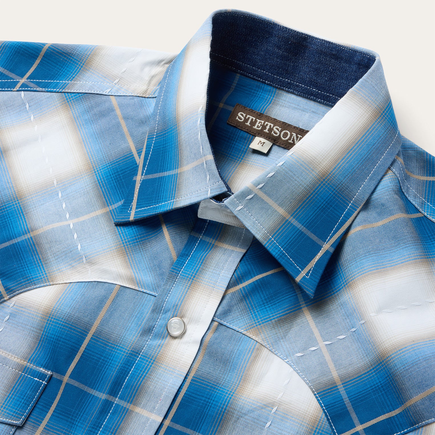 Ombre Plaid Western Shirt - Image 5