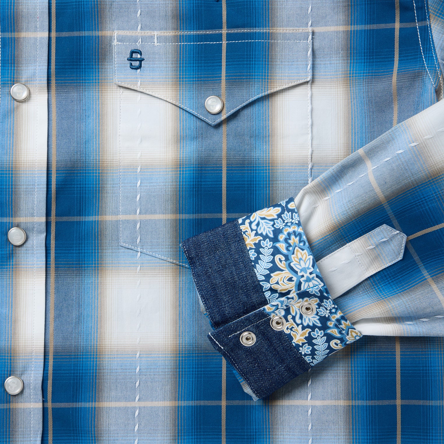 Ombre Plaid Western Shirt - Image 7