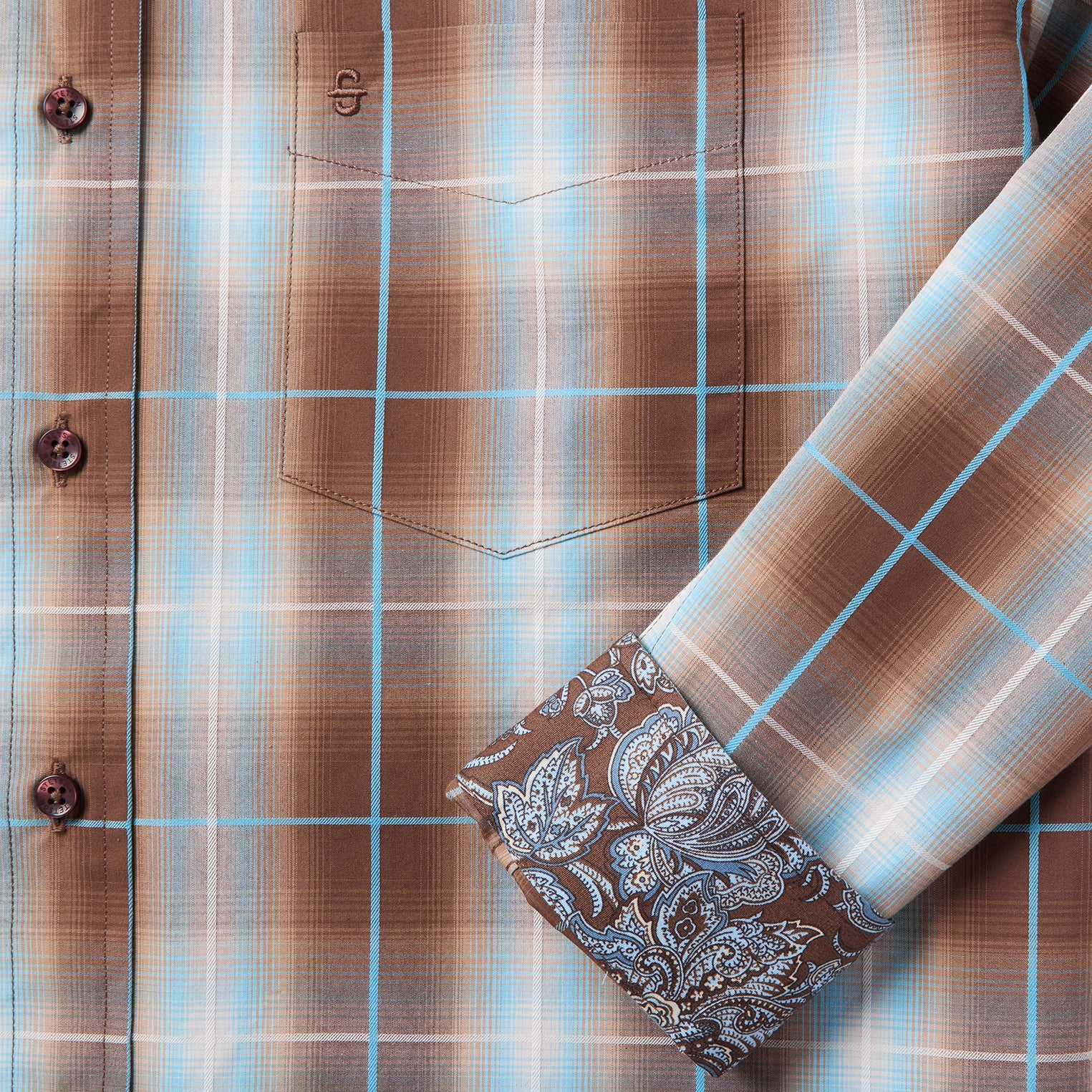 Ombre Plaid Western Shirt - Image 5