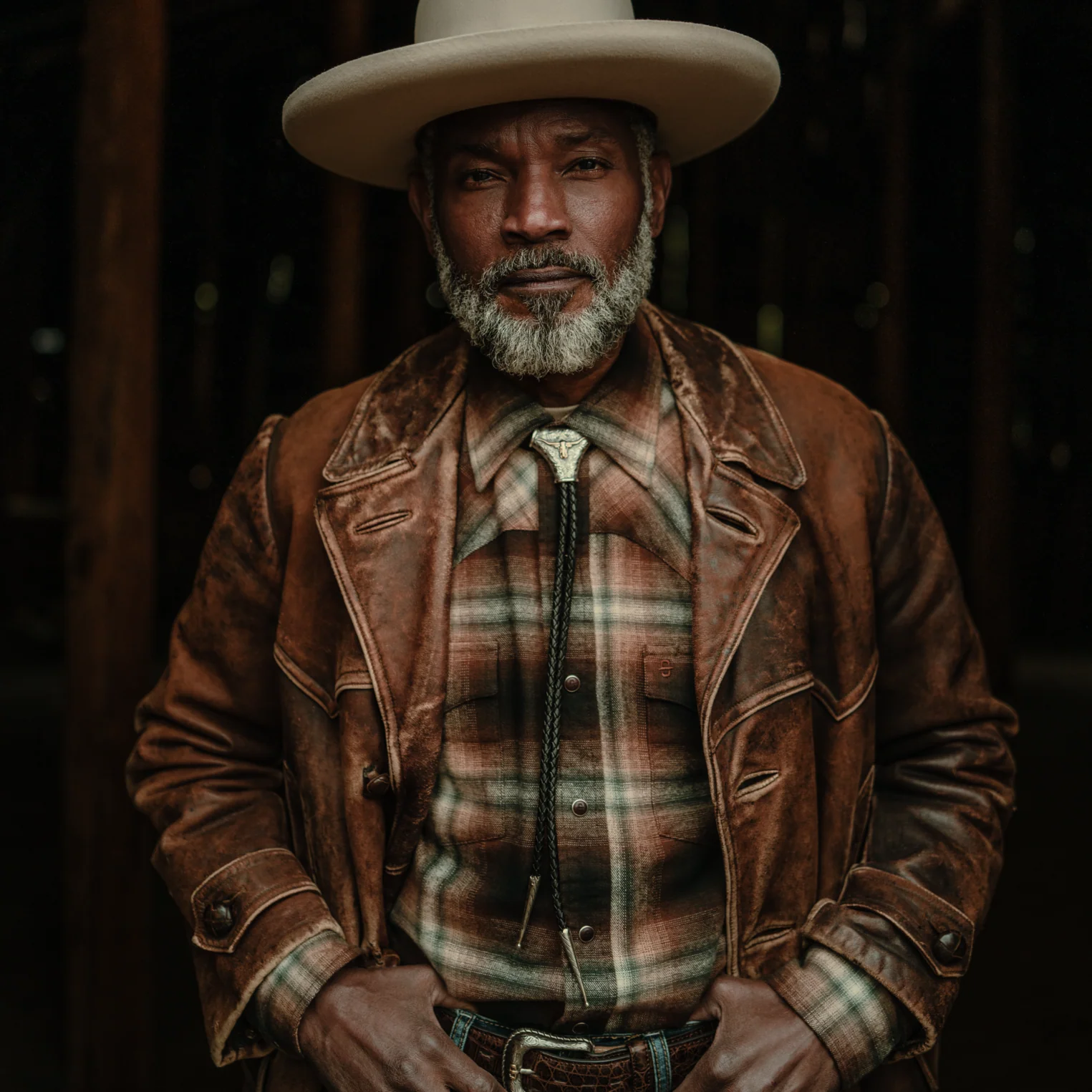 Ombre Plaid Western Shirt - Image 3