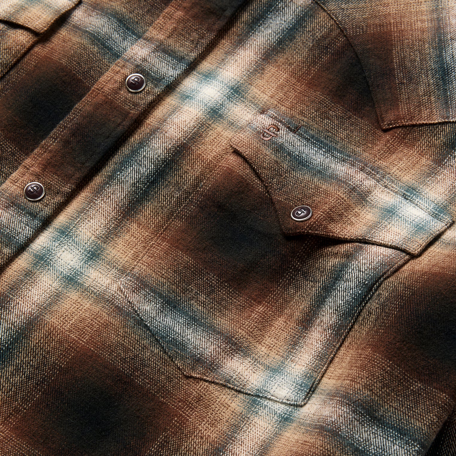 Ombre Plaid Western Shirt - Image 6