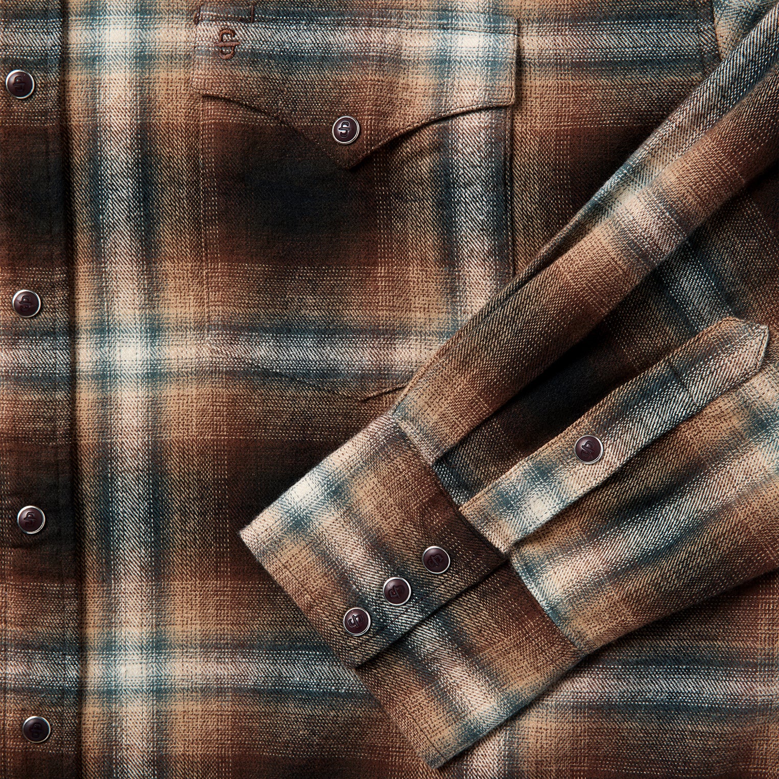 Ombre Plaid Western Shirt - Image 7