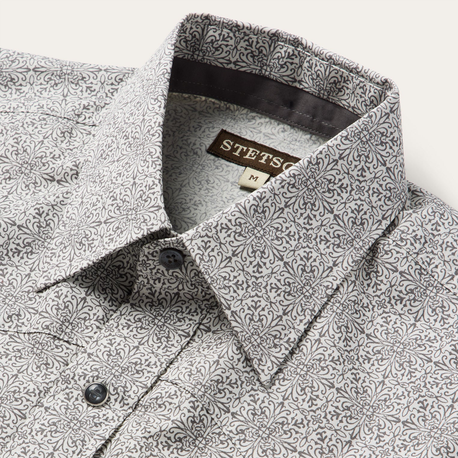 Pewter Filigree Short-Sleeve Western Shirt - Image 3