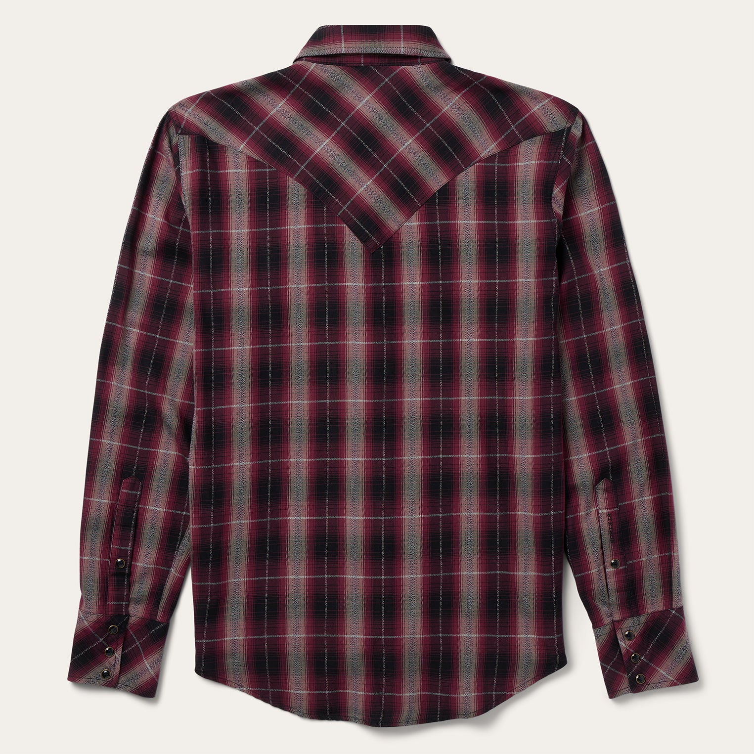 Red Marl Plaid Western Shirt - Image 2