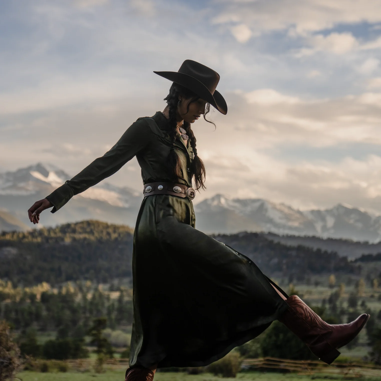 Satin Western Dress - Image 2