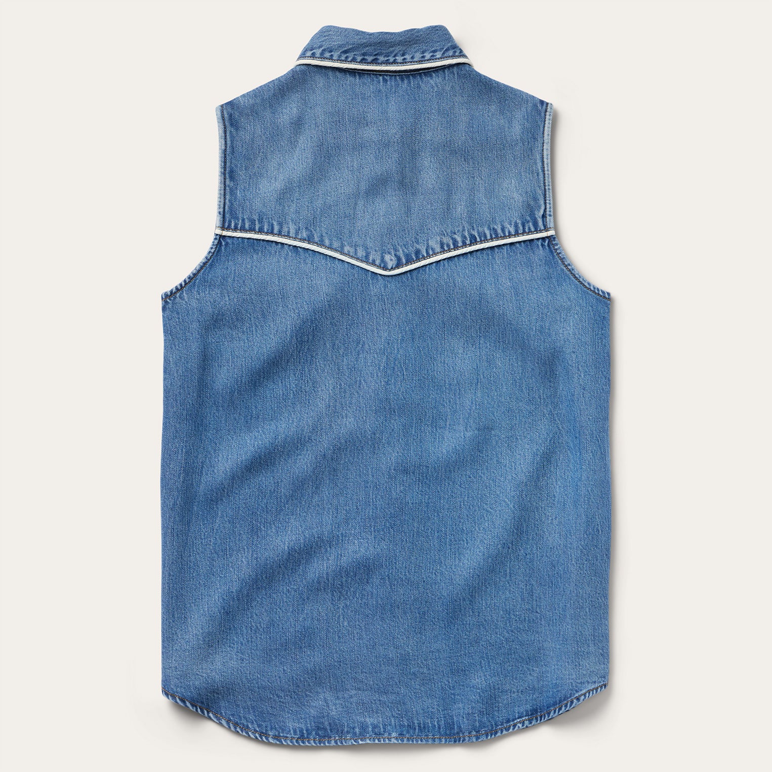 Sleeveless Denim Western Shirt - Image 2
