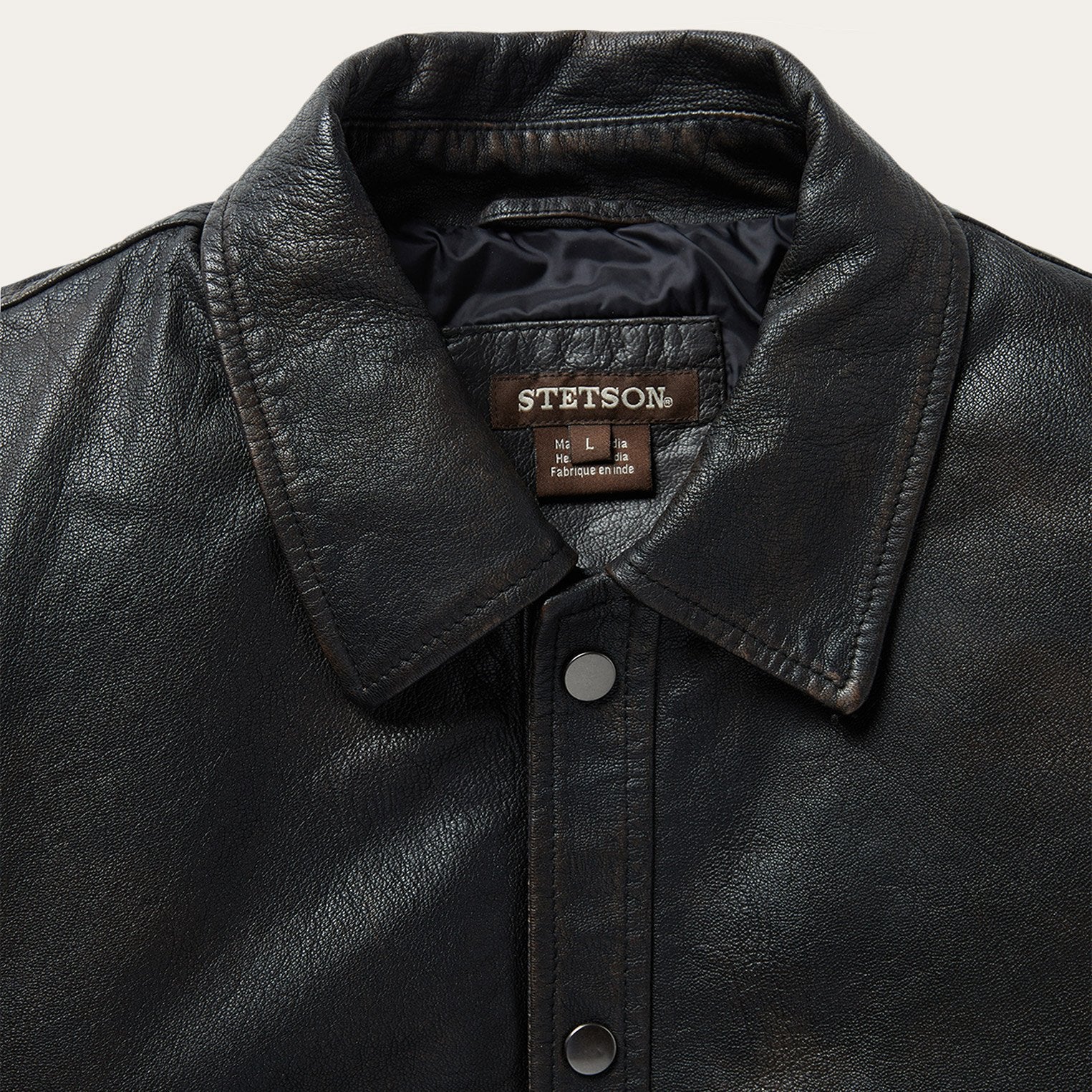 Snap Front Leather Jacket - Image 3