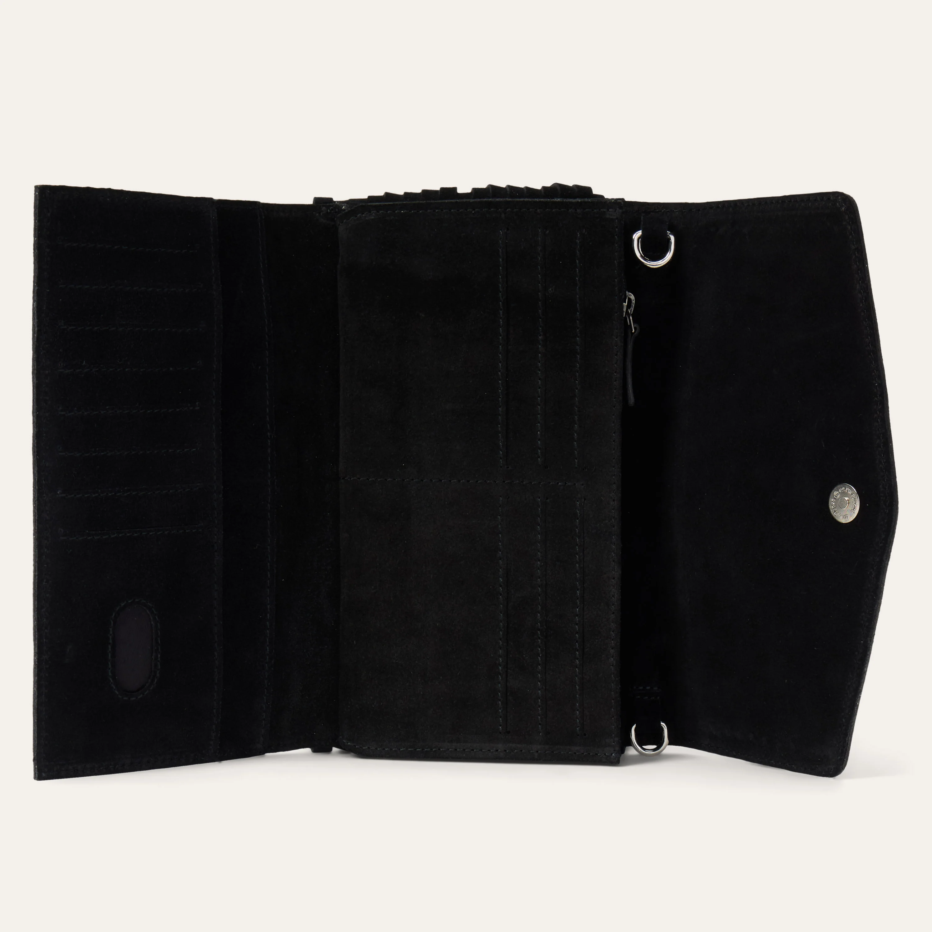 Spiral Suede Fringed Clutch - Image 4